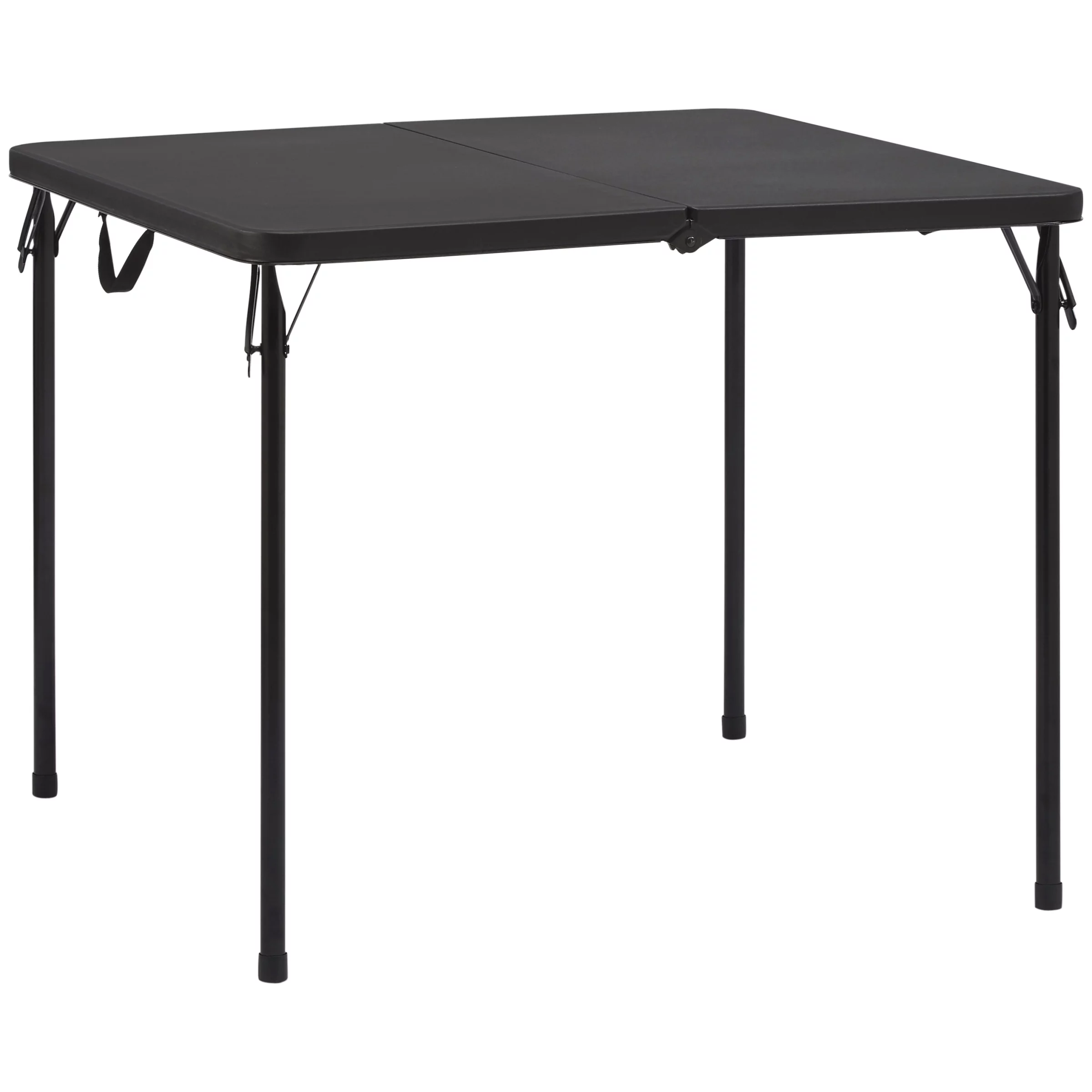 Mainstays 34″ Square Resin Fold-in-Half Table, Rich Black