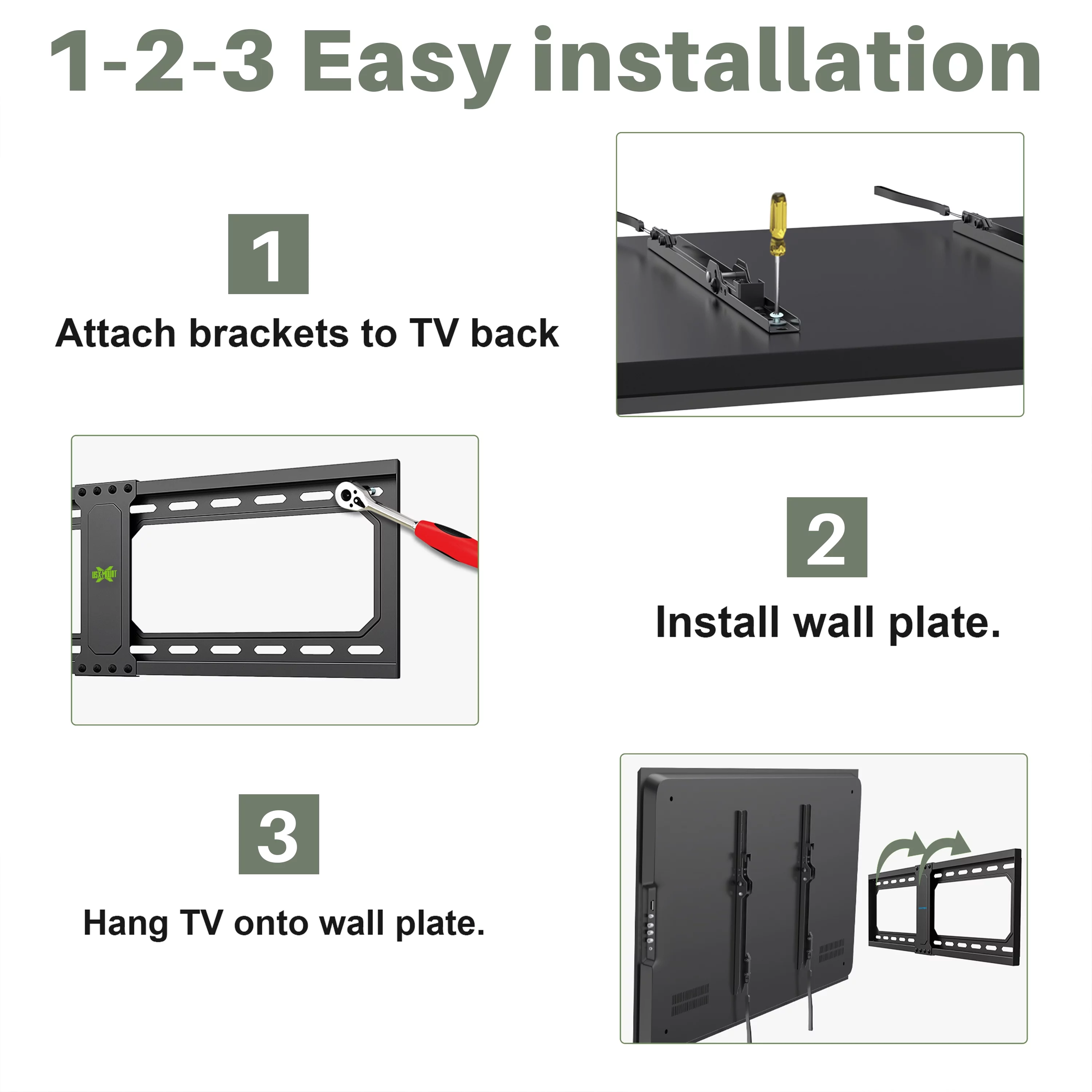 USX MOUNT Large Tilting TV Wall Mount for 37-82″ Flat Screen TVs, Max VESA 600x400mm Hold up to 132LBS, 24″ Wood Stud