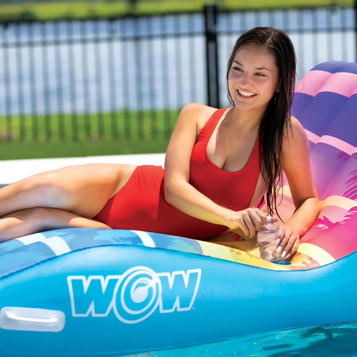 WOW Sports Sunset Chaise Lounge Inflatable Pool and Beach Chair