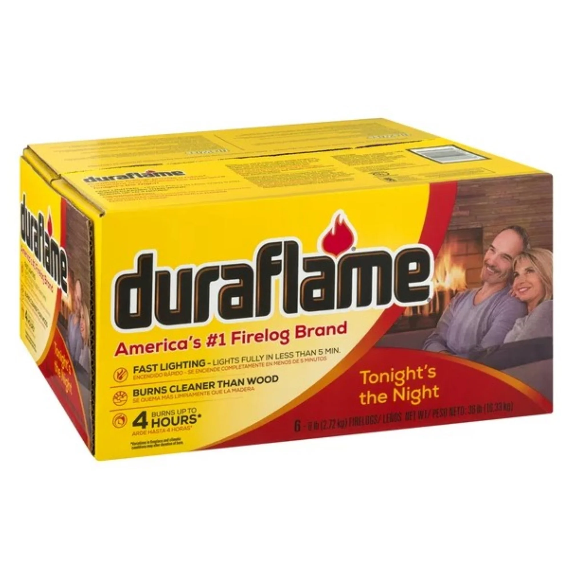 Duraflame 6lb Firelogs 6-Pack Case, 4 Hour Burn