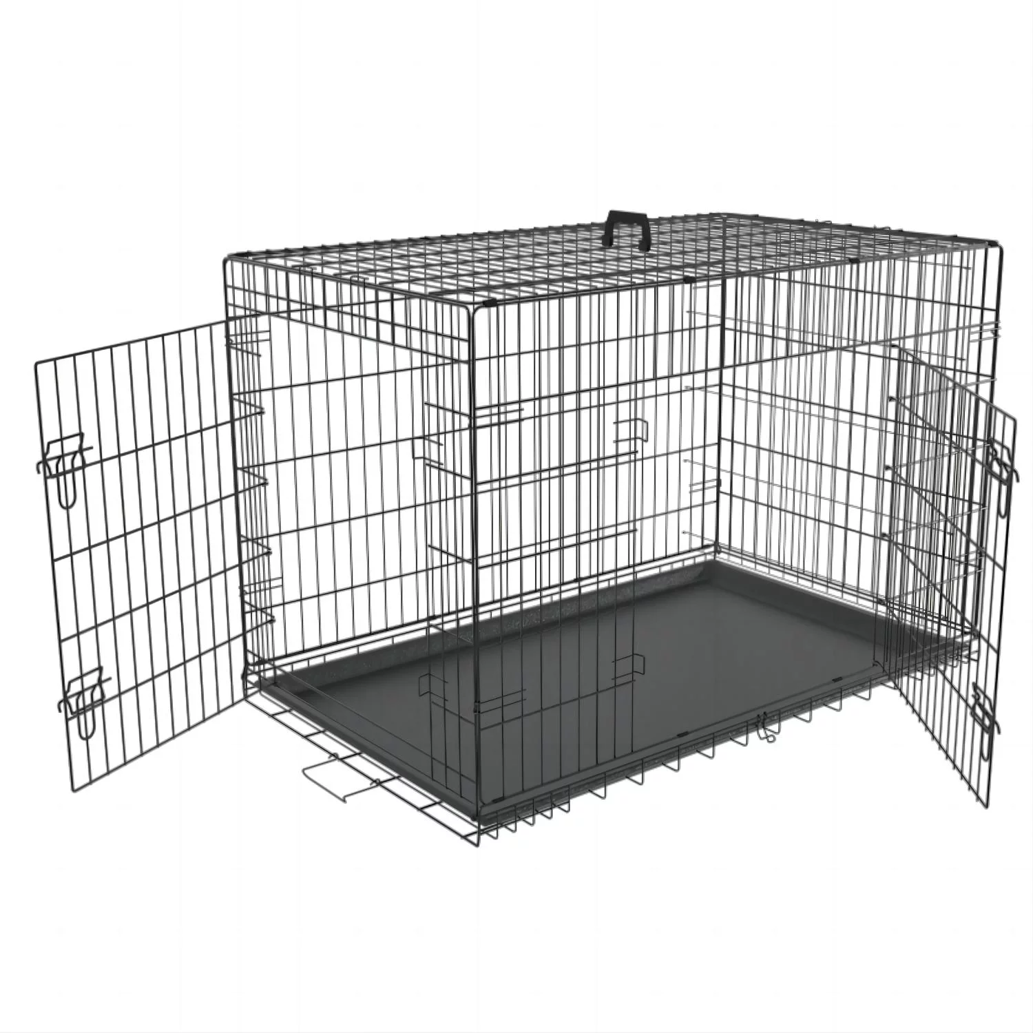 48 Inch Dog Crate for Large Dogs Outdoor Dog Kennel Large Metal Wire Dog Cage Indoor with Double-Door, Divider Panel & Leak-Proof Tray??