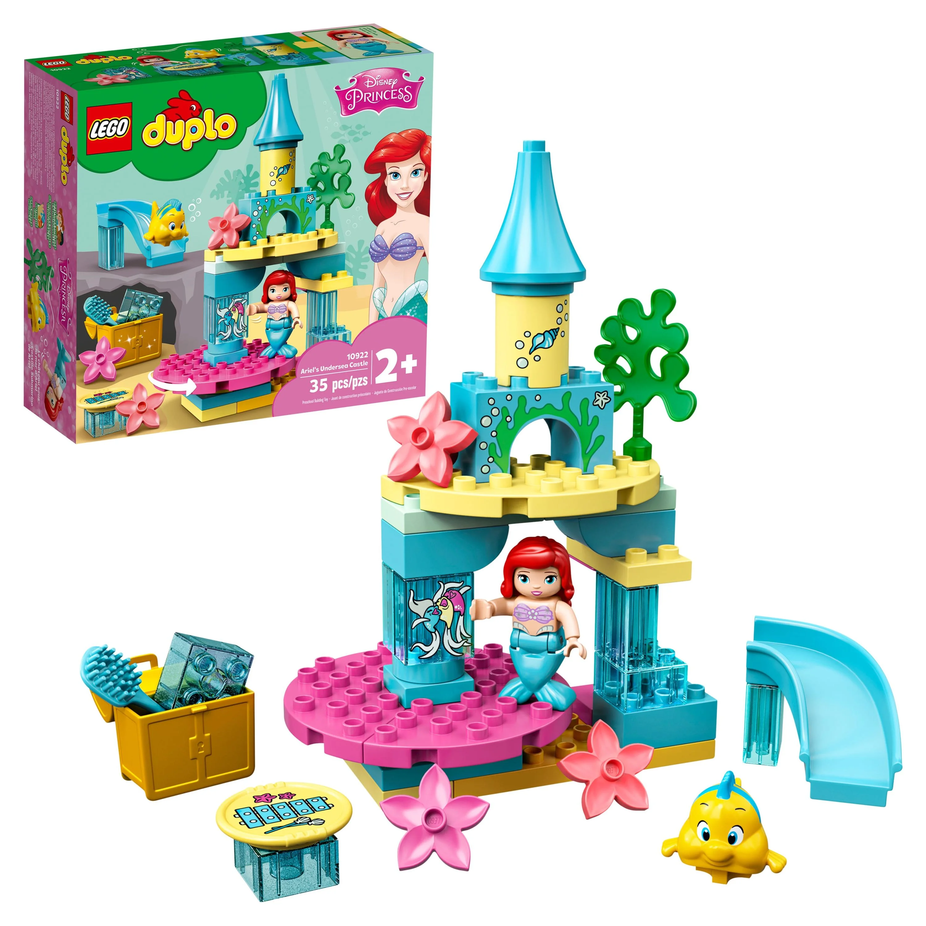 LEGO DUPLO Disney Ariel’s Undersea Castle 10922 Toddler Building Toy with Flounder (35 Pieces)