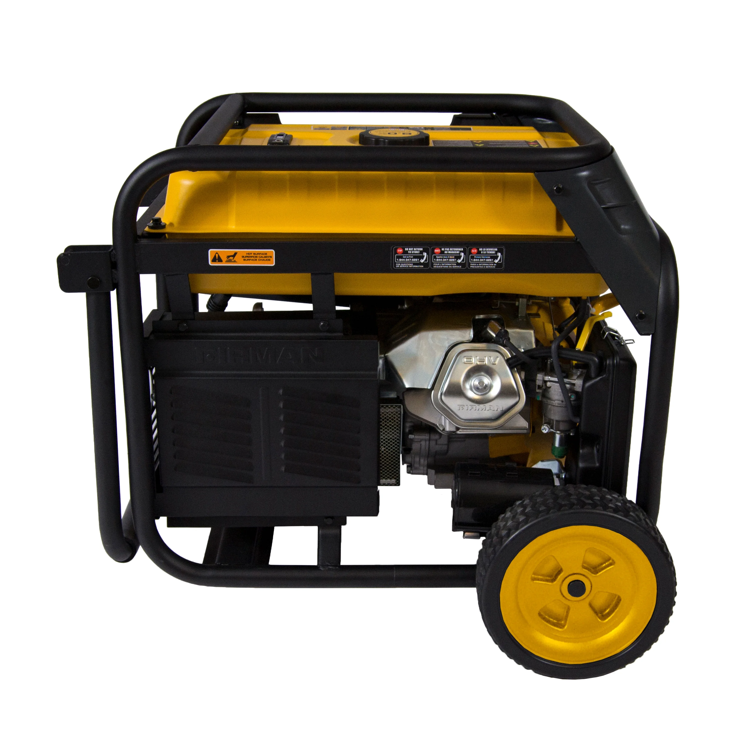 FIRMAN 4550/3650 Watt Recoil Start Gas or Propane Dual Fuel Portable Generator CARB and cETL Certified With Wheel Kit