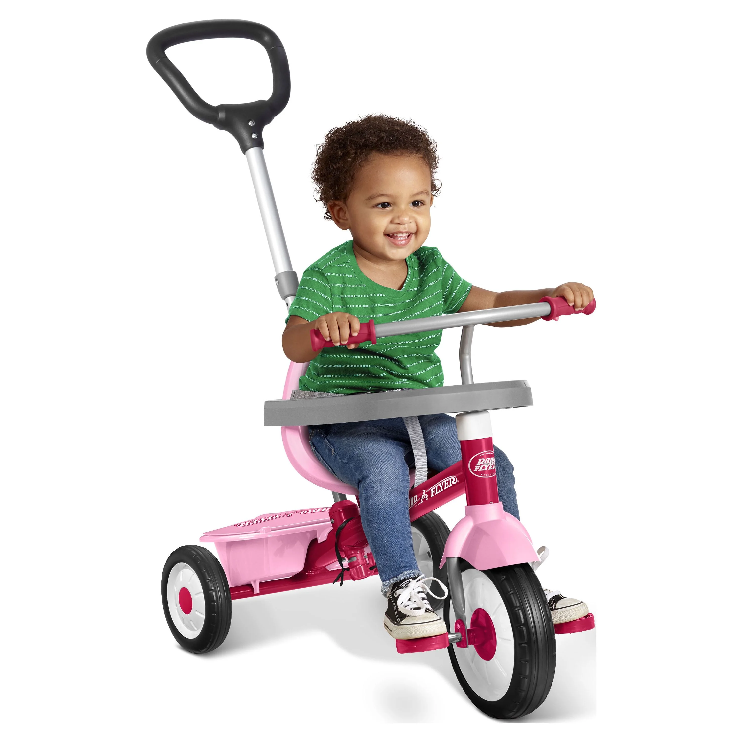 Radio Flyer, 3-in-1 Stroll ‘N Trike, 3 Stages Grows with Child, Pink Tricycle