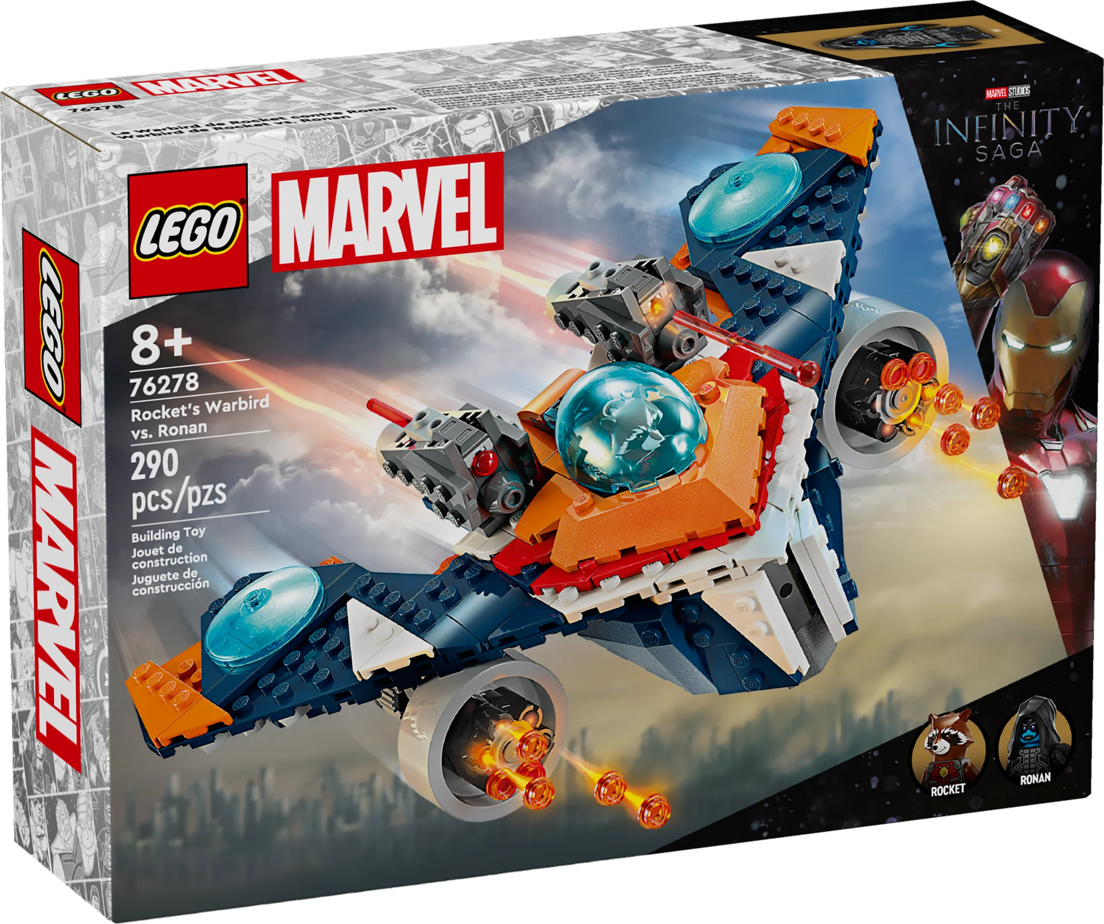 LEGO Marvel Rocket’s Warbird vs. Ronan, Buildable Super Hero Spaceship Toy for Kids, Guardians of the Galaxy Gift for Marvel Fans, Building Toy for Kids, Boys and Girls Aged 8 and Up, 76278