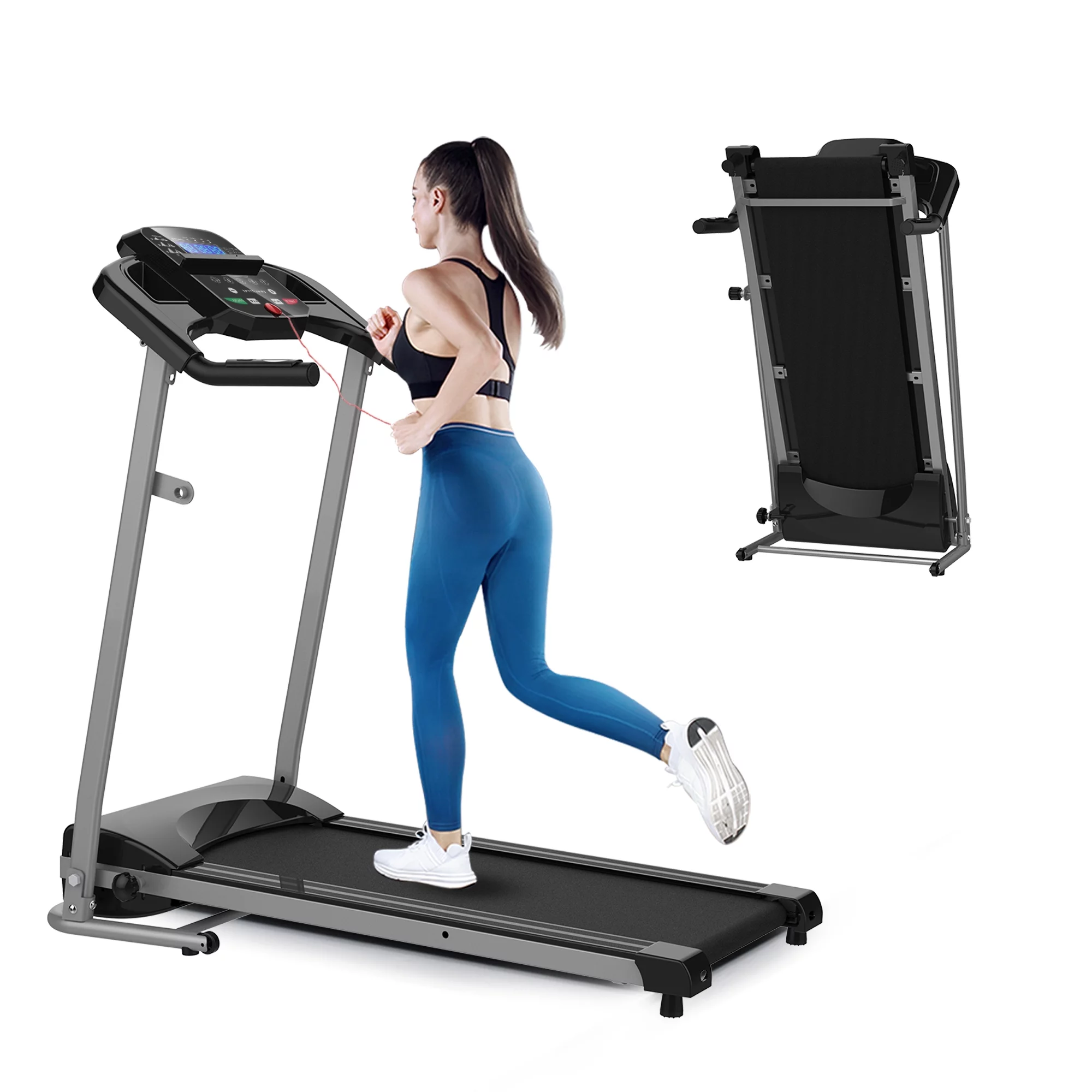 Sesslife Folding Treadmill for Home, 1.5HP Running Walking Jogging Workout Machine, 12 Pre Programs Running Machine, 220 LB Max Weight