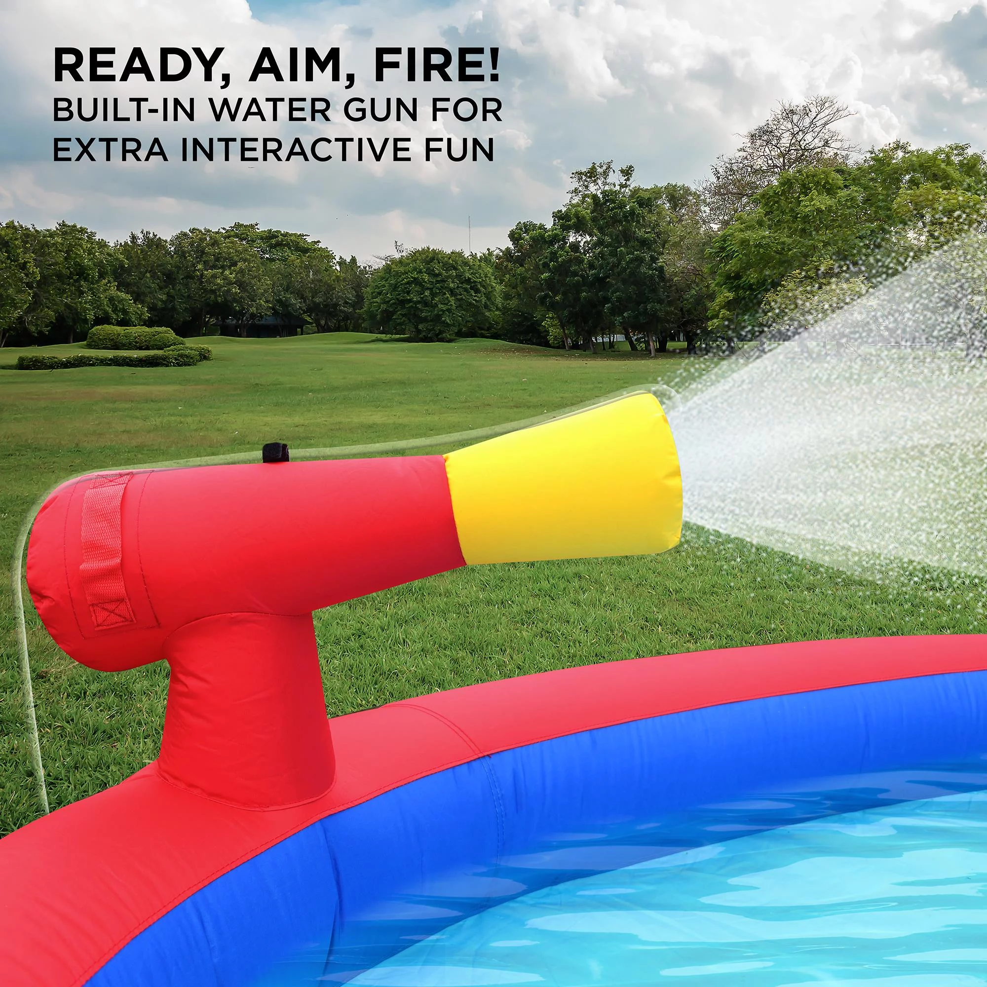 Sunny & Fun Inflatable Water Slide & Blow up Pool, Kids Water Park for Backyard