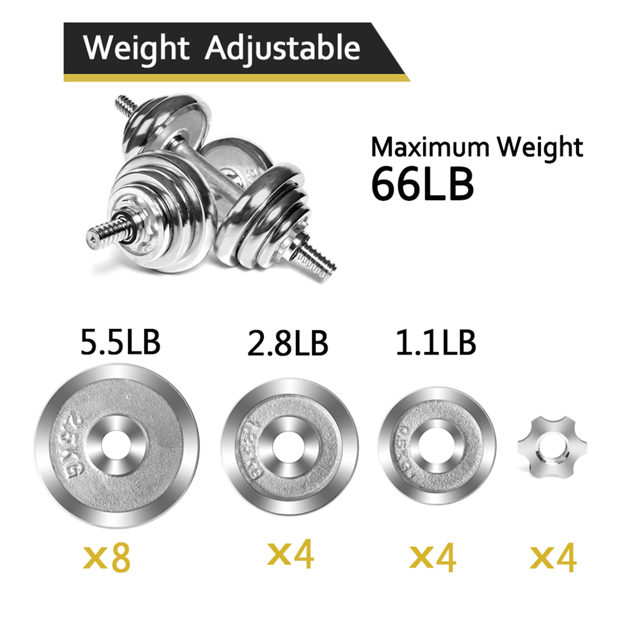 Dumbbells Barbell Set Dumbbell Bar Set Adjustable Barbell Lifting Dumbells Weight Set Fitness Free Exercise Home Gym Biceps Weight Loss Training