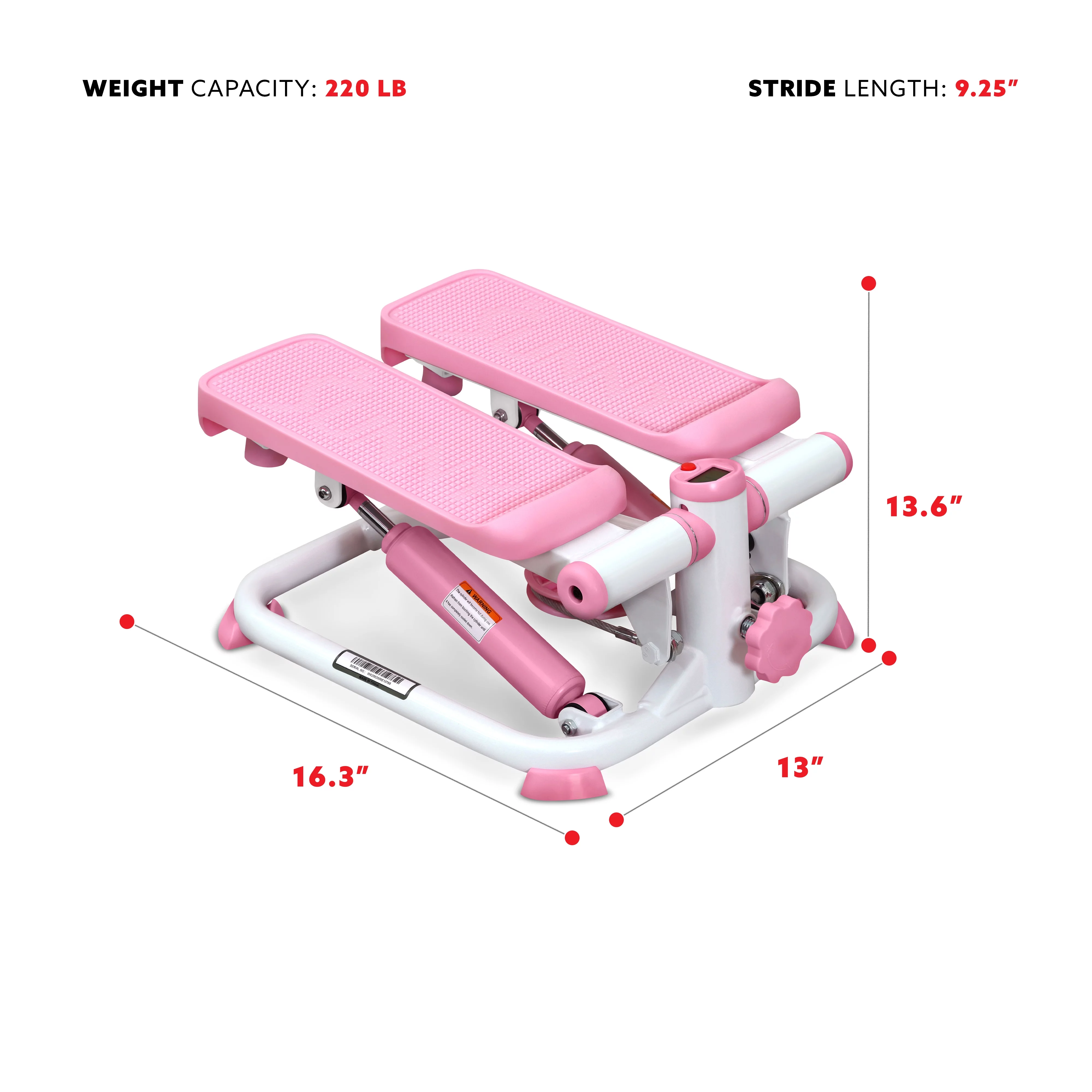 Sunny Health & Fitness Total Body Pink Stepper Machine – P2000