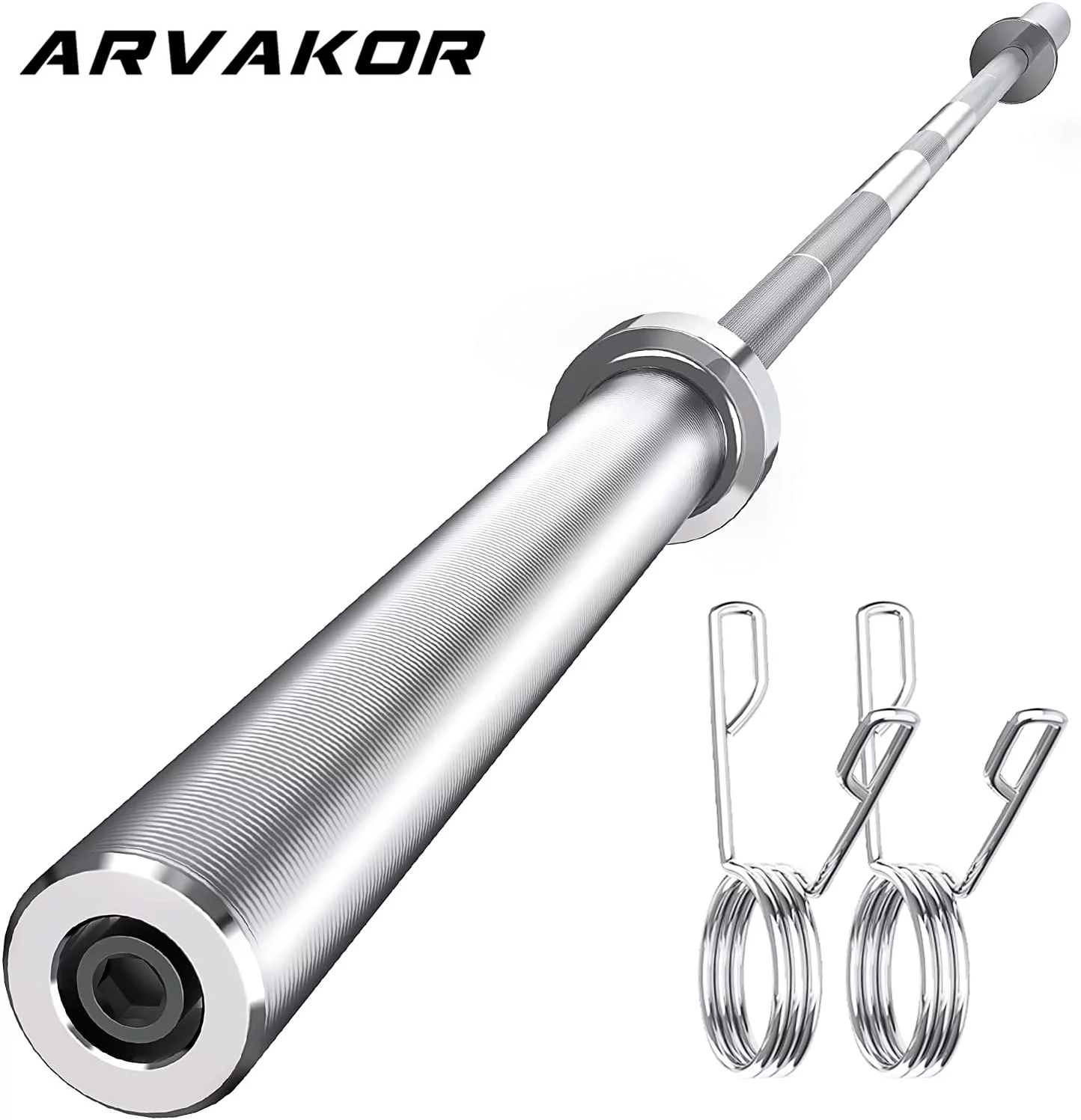 ARVAKOR 5Ft/1.5M Barbell Bar Olympic Weightlifting Bar – Straight Bar Strength Training Bar, 700-Pound Capacity