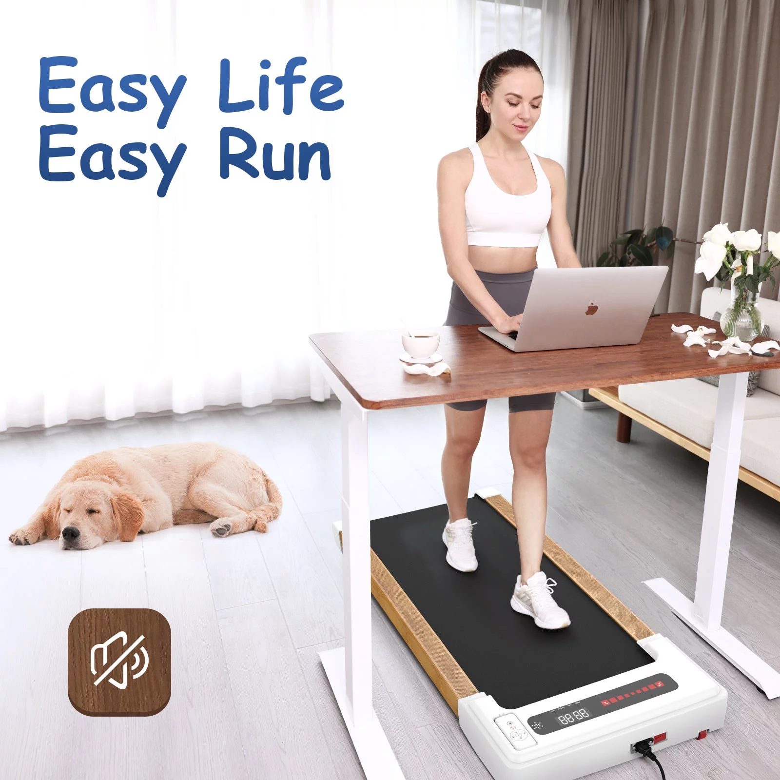 Walking Pad Treadmill Under Desk,Portable Mini Treadmill 265 lbs Capacity with Remote Control,Installation-Free Jogging Machine for Home/Office,Bluetooth and LED Display.