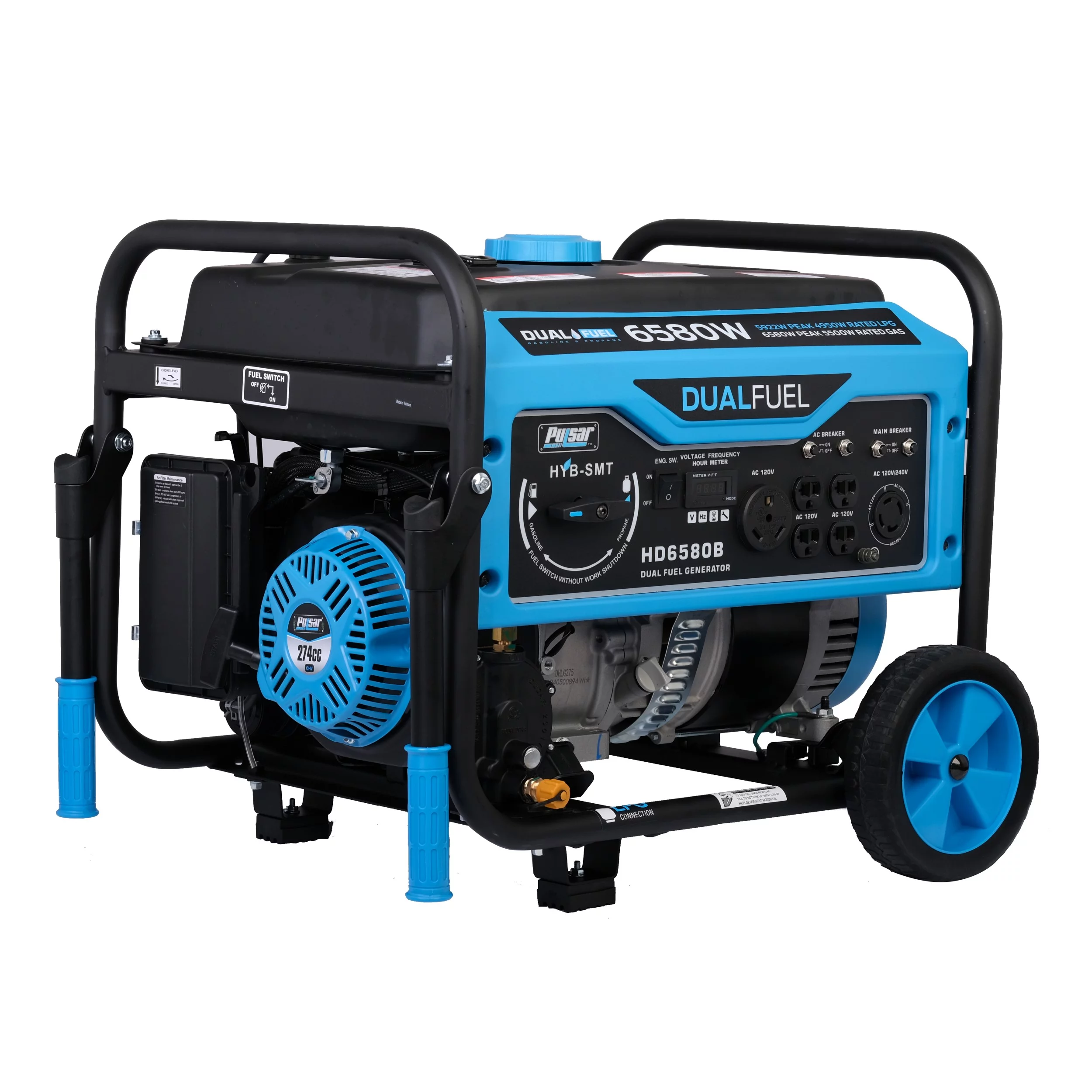 Pulsar 6580-Watt Dual Fuel Portable Generator HD6580B – CARB Compliant