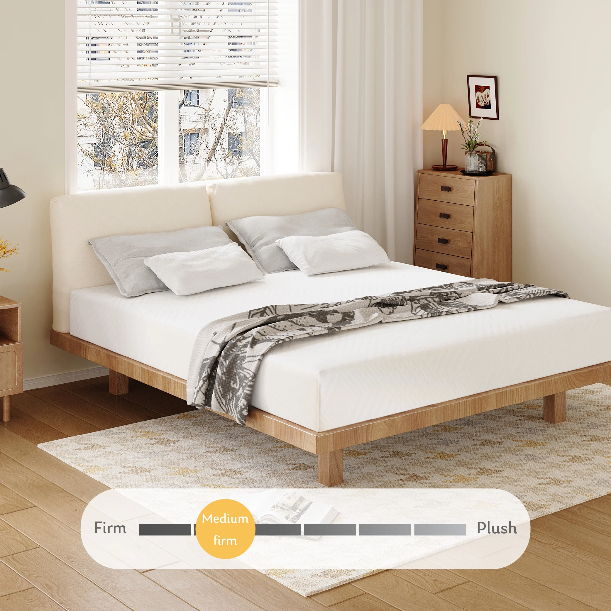 MLILY Ego White Twin Mattress in a Box, 6 inch Memory Foam Mattress, Medium Firm