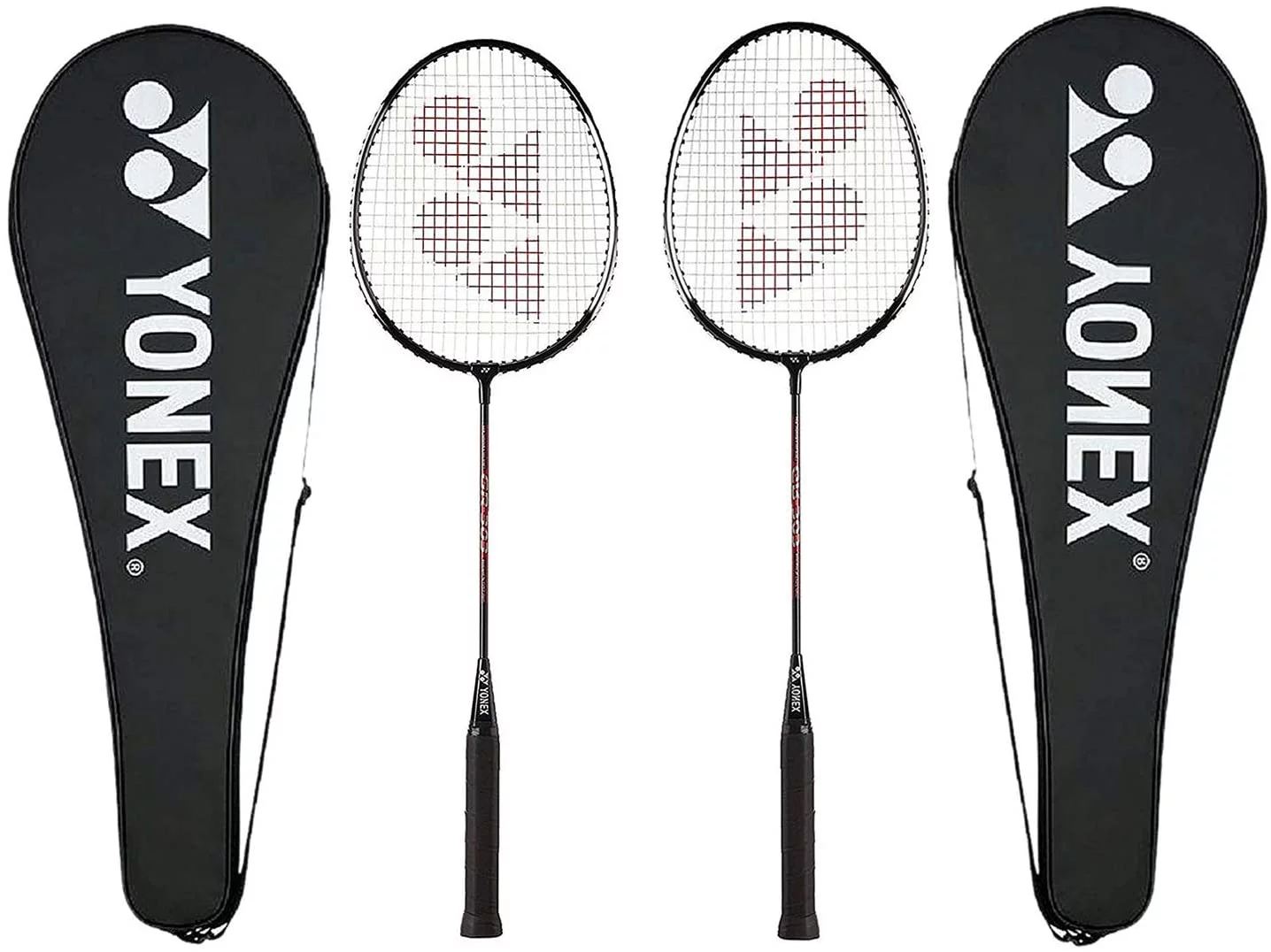 Yonex GR 303 Badminton Racket with Full Cover Steel Shaft – Pack of 2