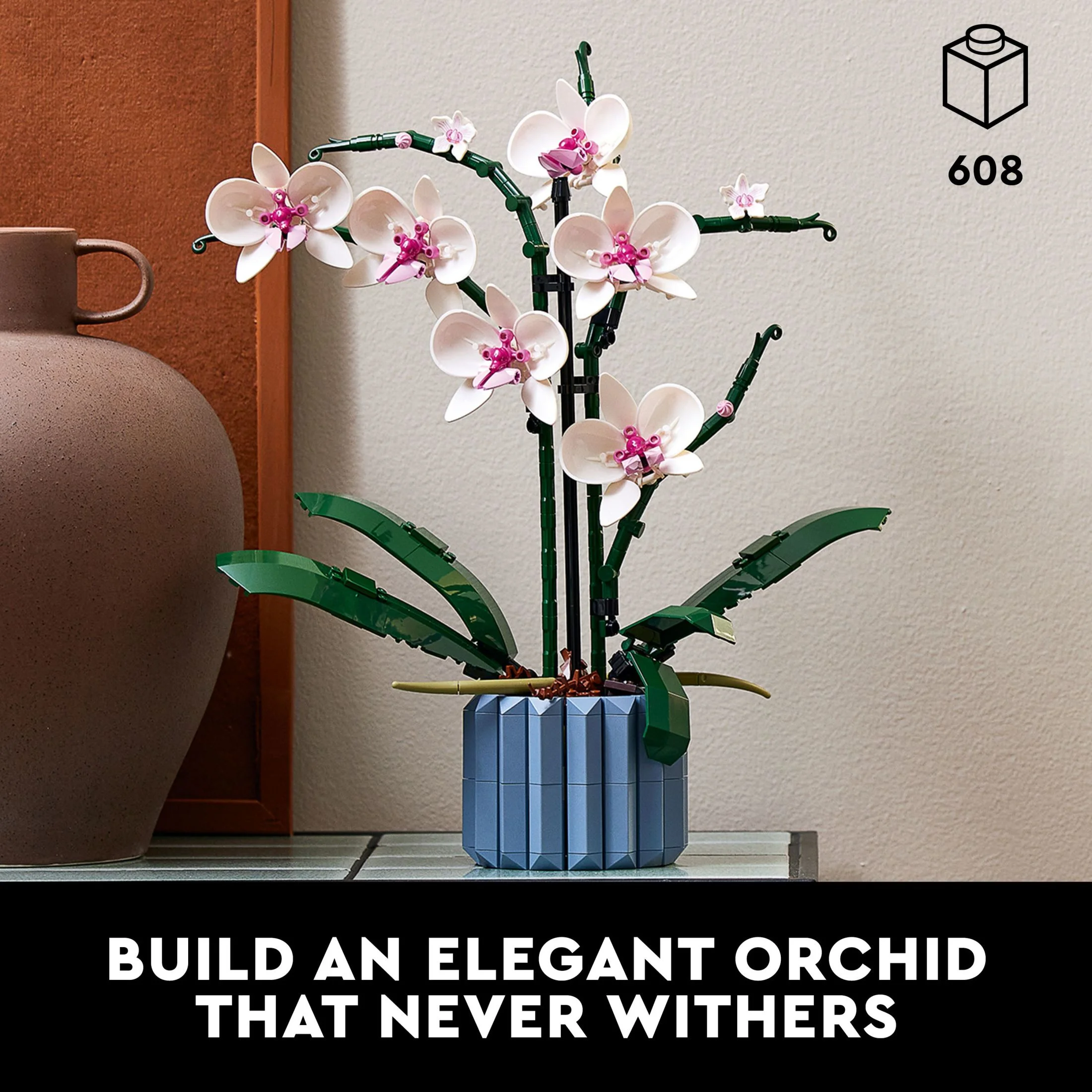 LEGO Icons Orchid Artificial Plant, Building Set with Flowers, Mother’s Day Decoration, Botanical Collection, Great Gift for Birthday, Anniversary, or Mother’s Day, 10311