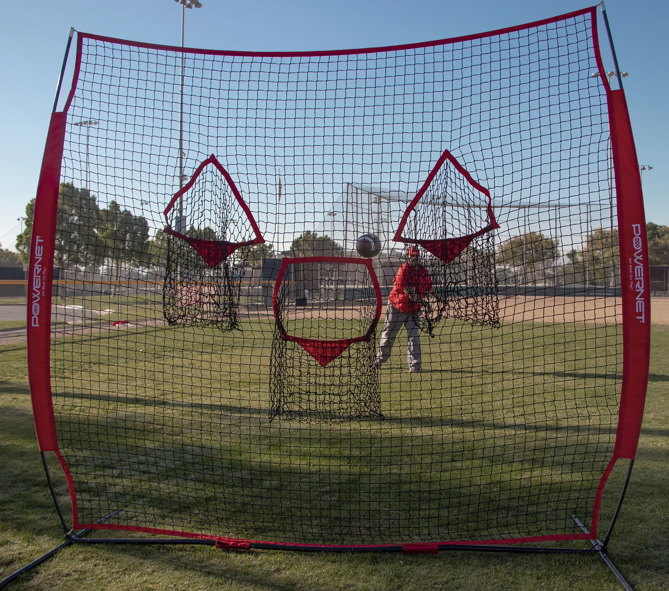 PowerNet 8×8 Ft Football 3 Pocket Net | Improve Throwing Passing Accuracy | Durable Training Equipment for Everyday Quarterback Use