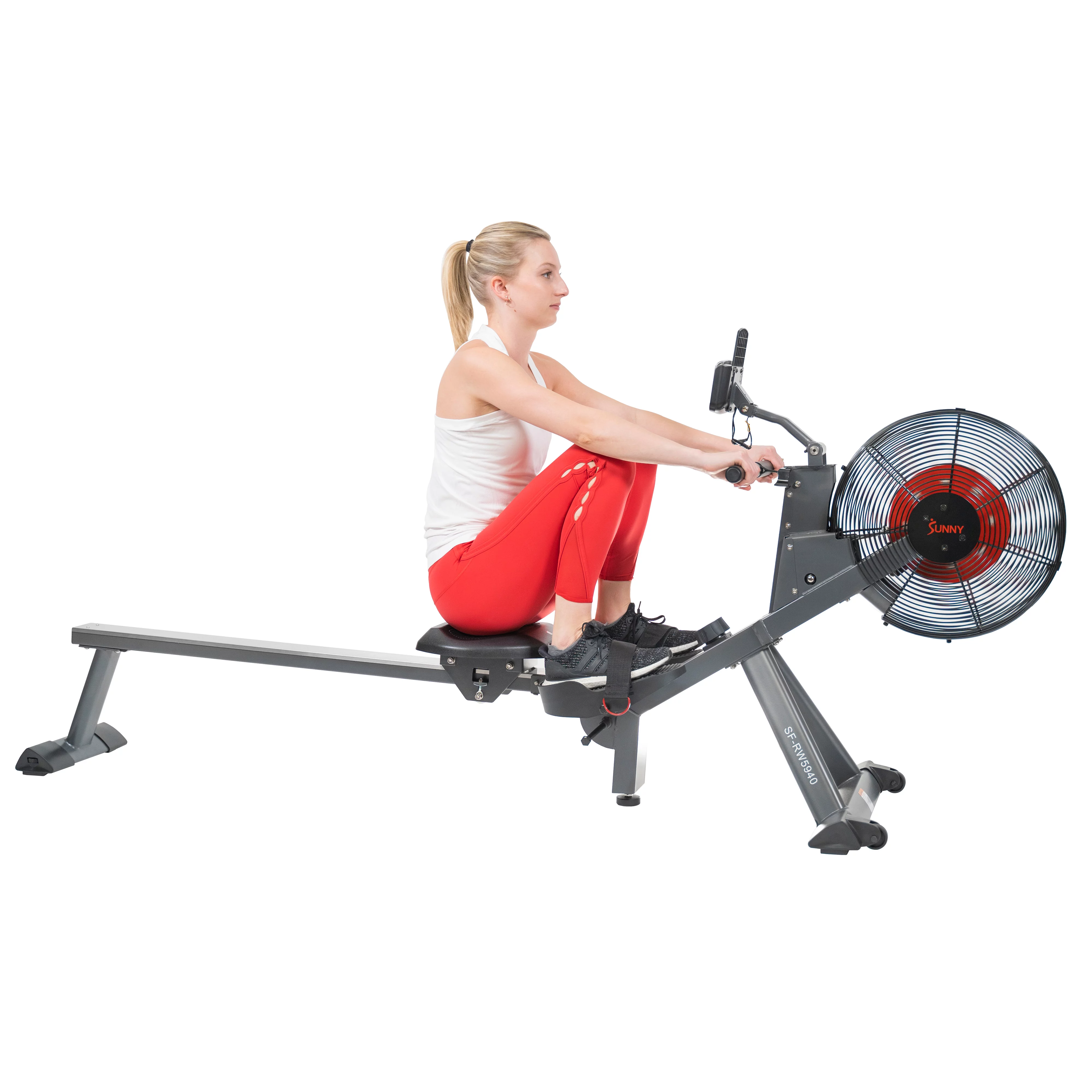 Sunny Health & Fitness Magnetic Air Resistance Rowing Machine Rower for Full Body Exercise Home Gym Workouts, SF-RW5940