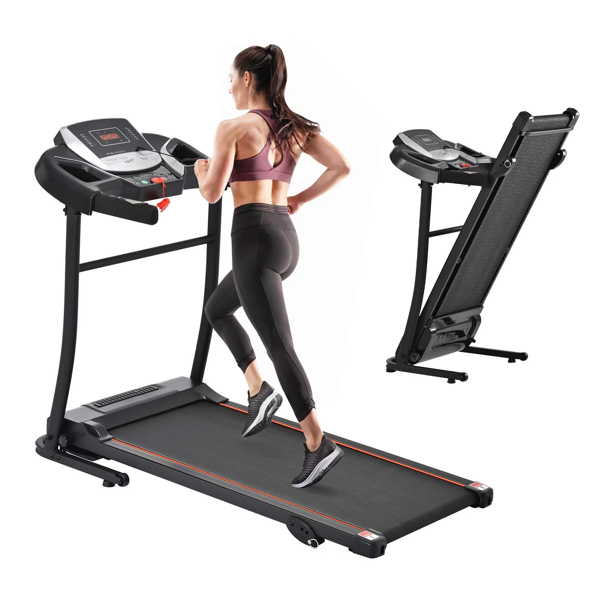 Aukfa 2.5HP Folding Treadmill with Incline, 300 lbs+ Capacity, 10 MPH Electric Running Machine for Home Gym