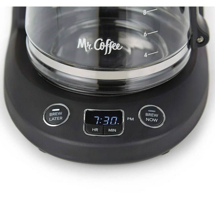 Mr. Coffee 12-Cup Programmable Coffeemaker, Brew Now or Later, Black