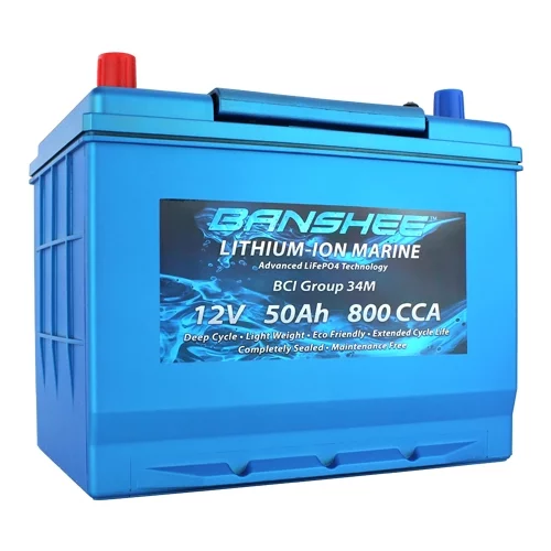 Deep Cycle Lithium Marine Battery Group Size 34 Replaces Optima SC34DM 8016-103 D34M Bluetop 800CCA