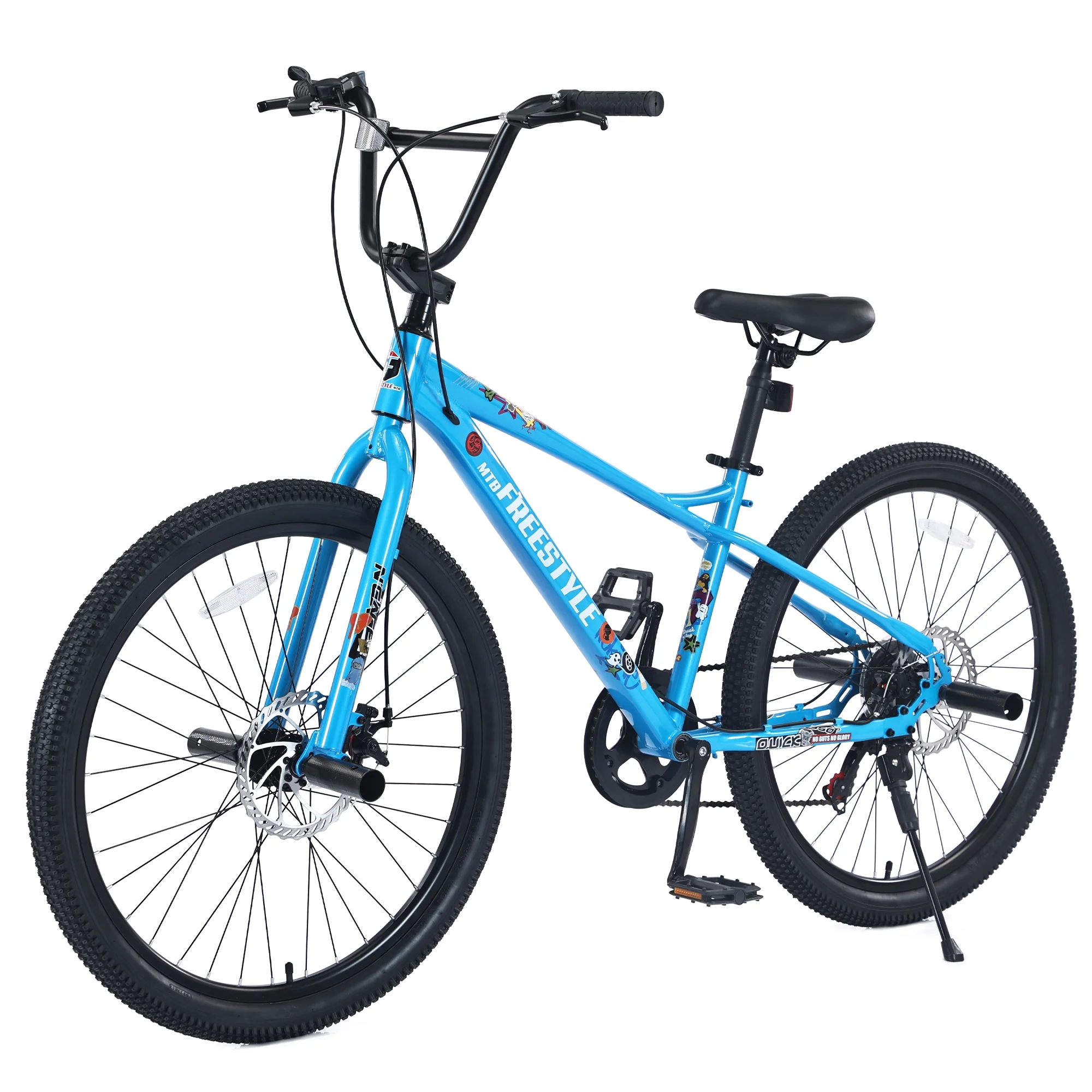 Zukka Freestyle Kids Bike Double Disc Brakes 26 inch Bicycle for Boys Girls Age 12+ Years White