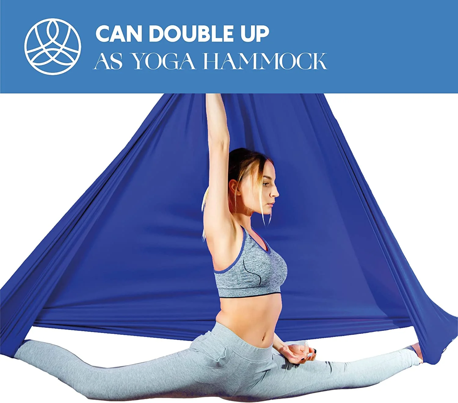 Aum Active Aerial Yoga Swing Silks & Silk Sling Set – Navy, 9yd