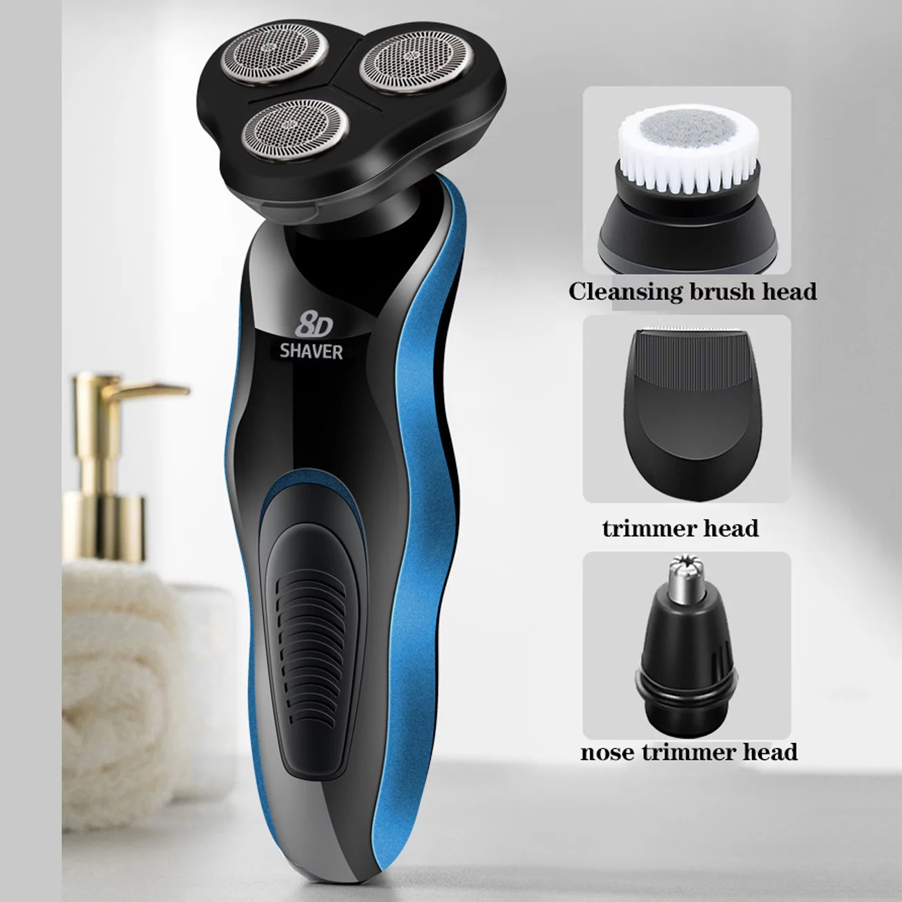 Head Shaver for Bald Men 5D , 5-in-1 Mens Grooming Kit with Nose Hair Trimmer, Beard Trimmer for Men, Waterproof and Rechargeable Electric Shavers for Men