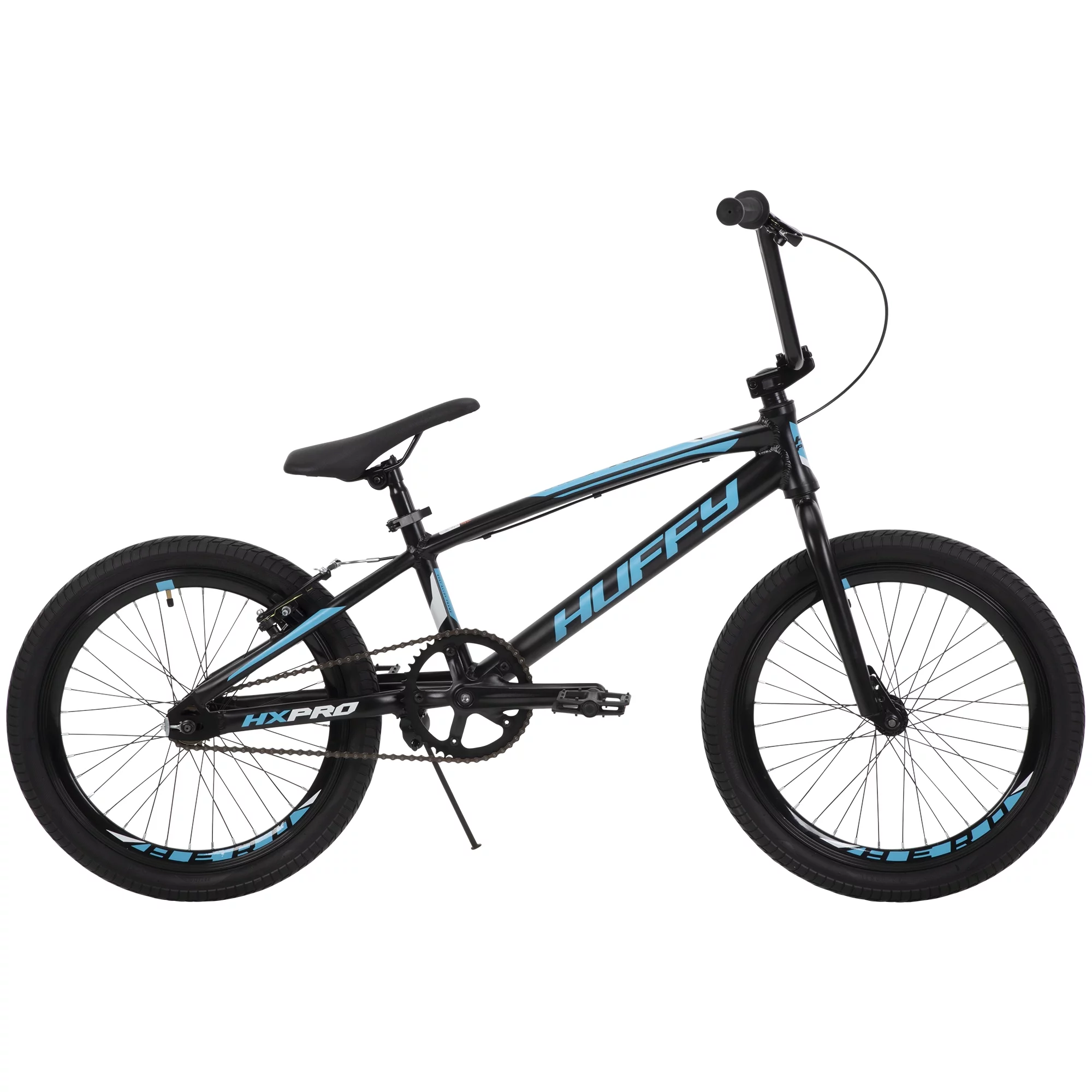 Huffy 20-inch BMX Bikes HX-Pro Bike, Black with Teal, Aluminum Frame, Ages 5+ Years