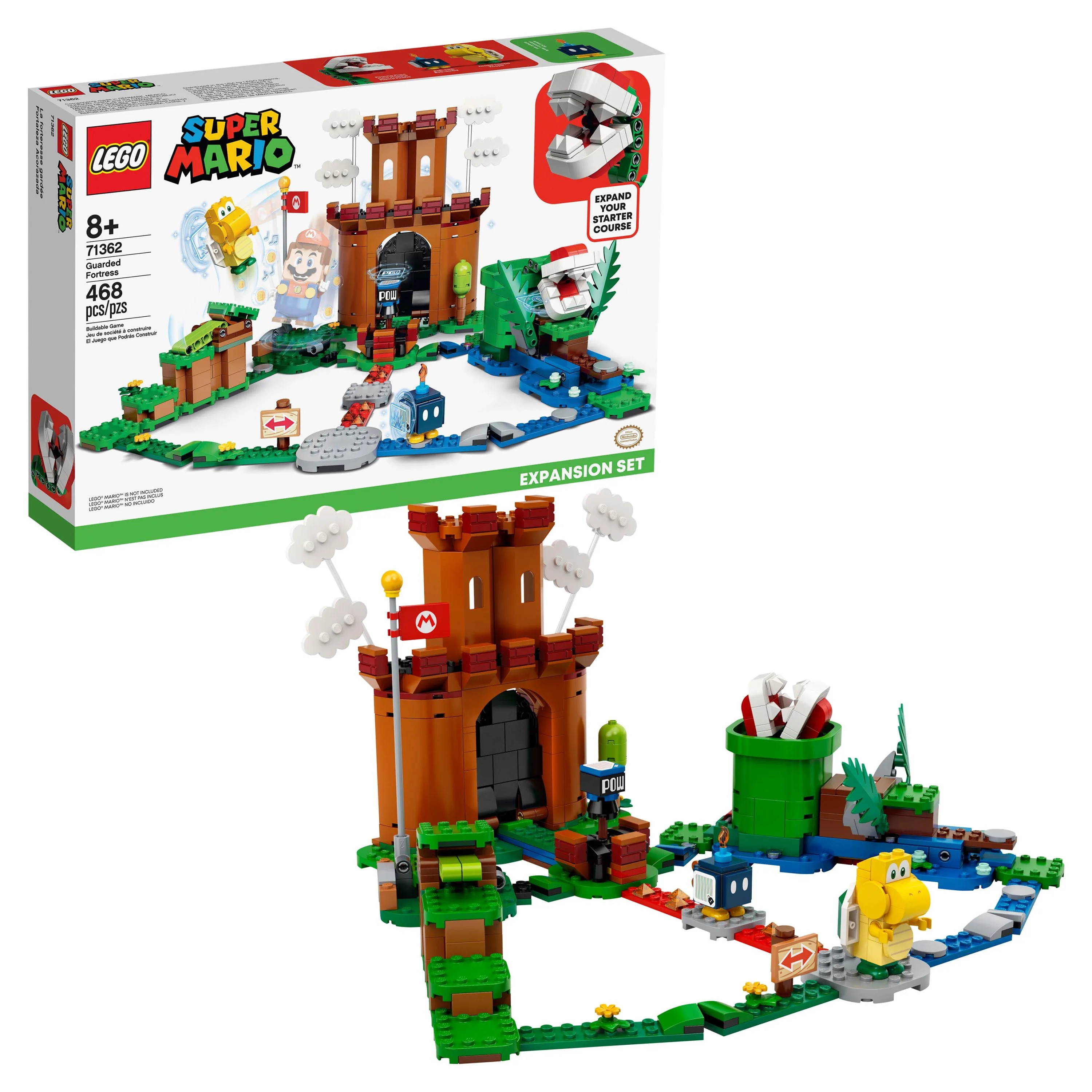 LEGO Super Mario Guarded Fortress Expansion Set 71362 Collectible Building Playset for Kids (468 Pieces)