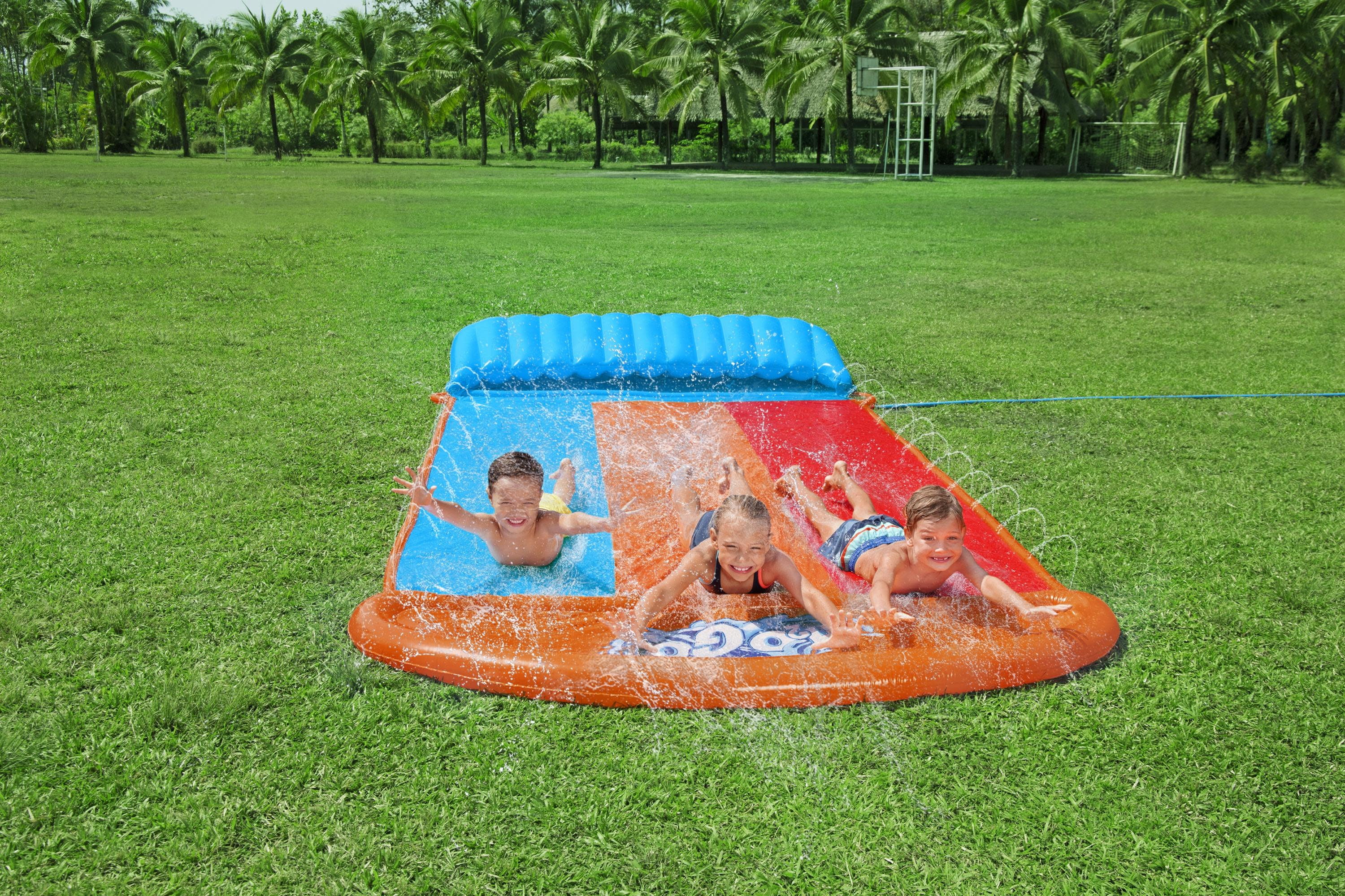 H2OGO! Triple Water Slide with Tsunami Splash Ramp 16′