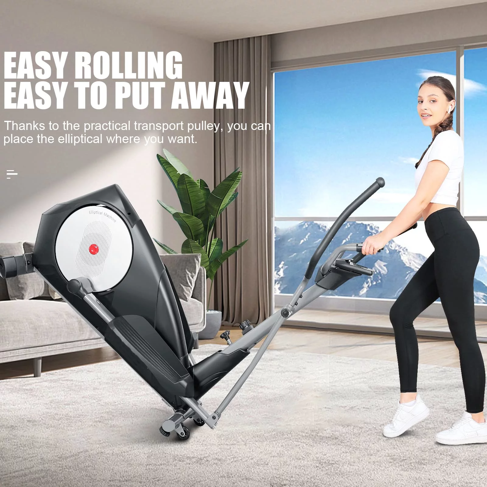 YOUNGFIT Elliptical Machine with 22 Resistance Levels, Elliptical Exercise Machine Cross Trainer Hyper-Quiet Magnetic, LCD Display Elliptical Bike for Home Gym