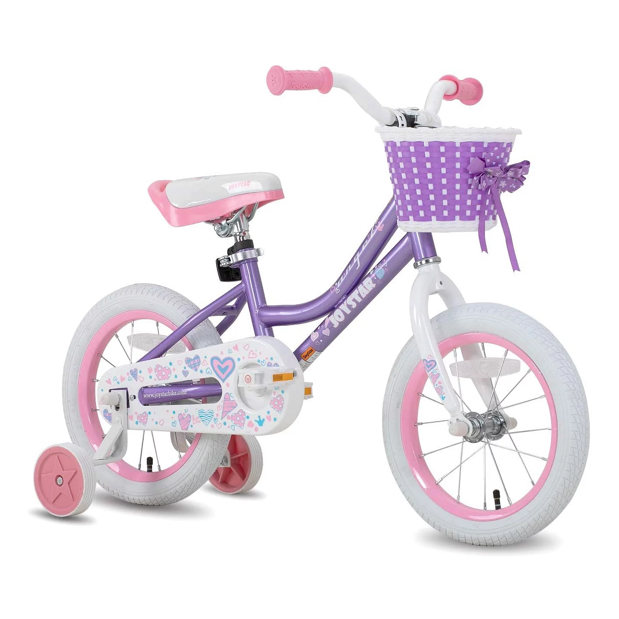 Joystar Angel Girls 16 Inch Kids Bike for Ages 4 to 7, Pink and Purple