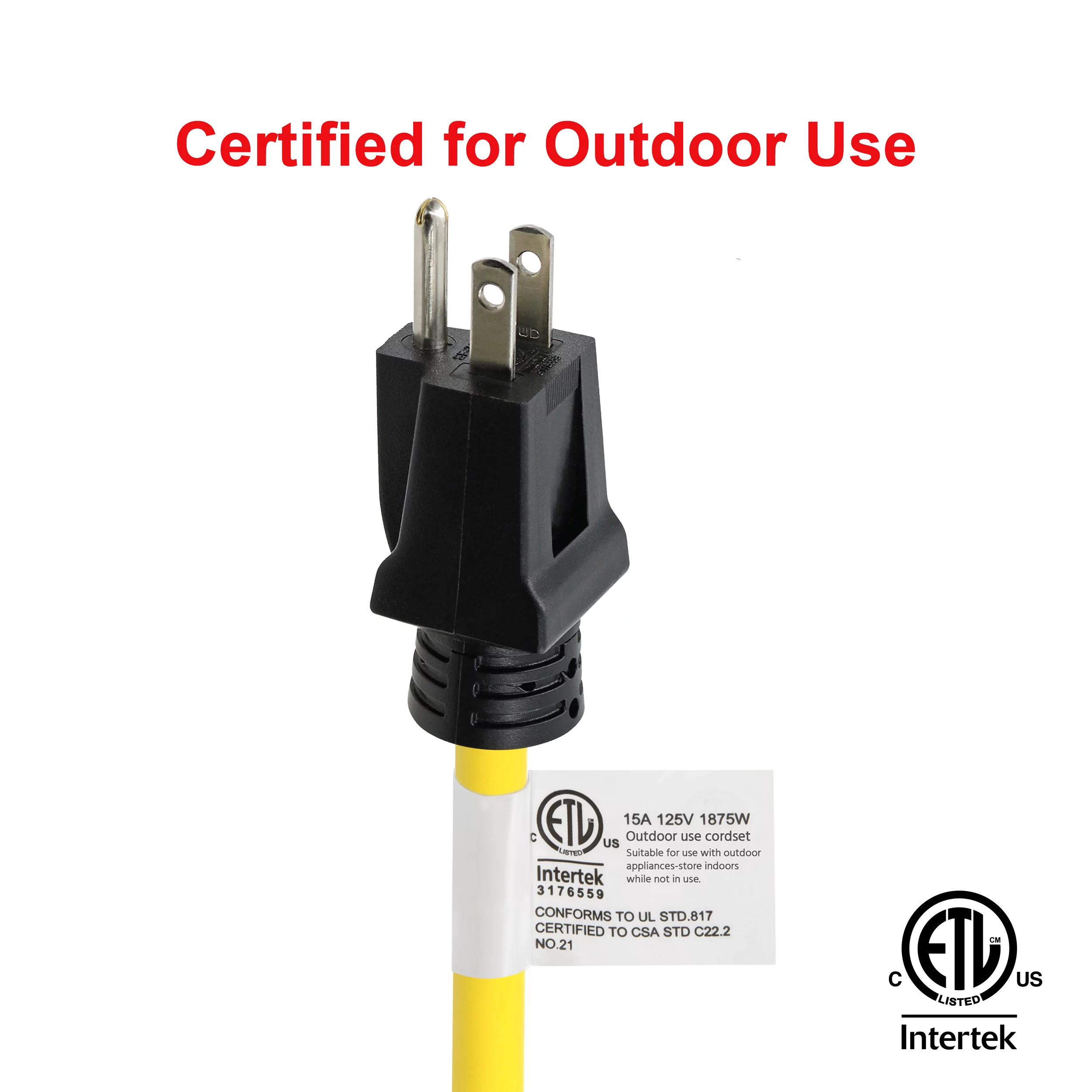 Clear Power 12/3 SJTW 25 ft Heavy Duty Outdoor Extension Cord, Yellow, CP10144