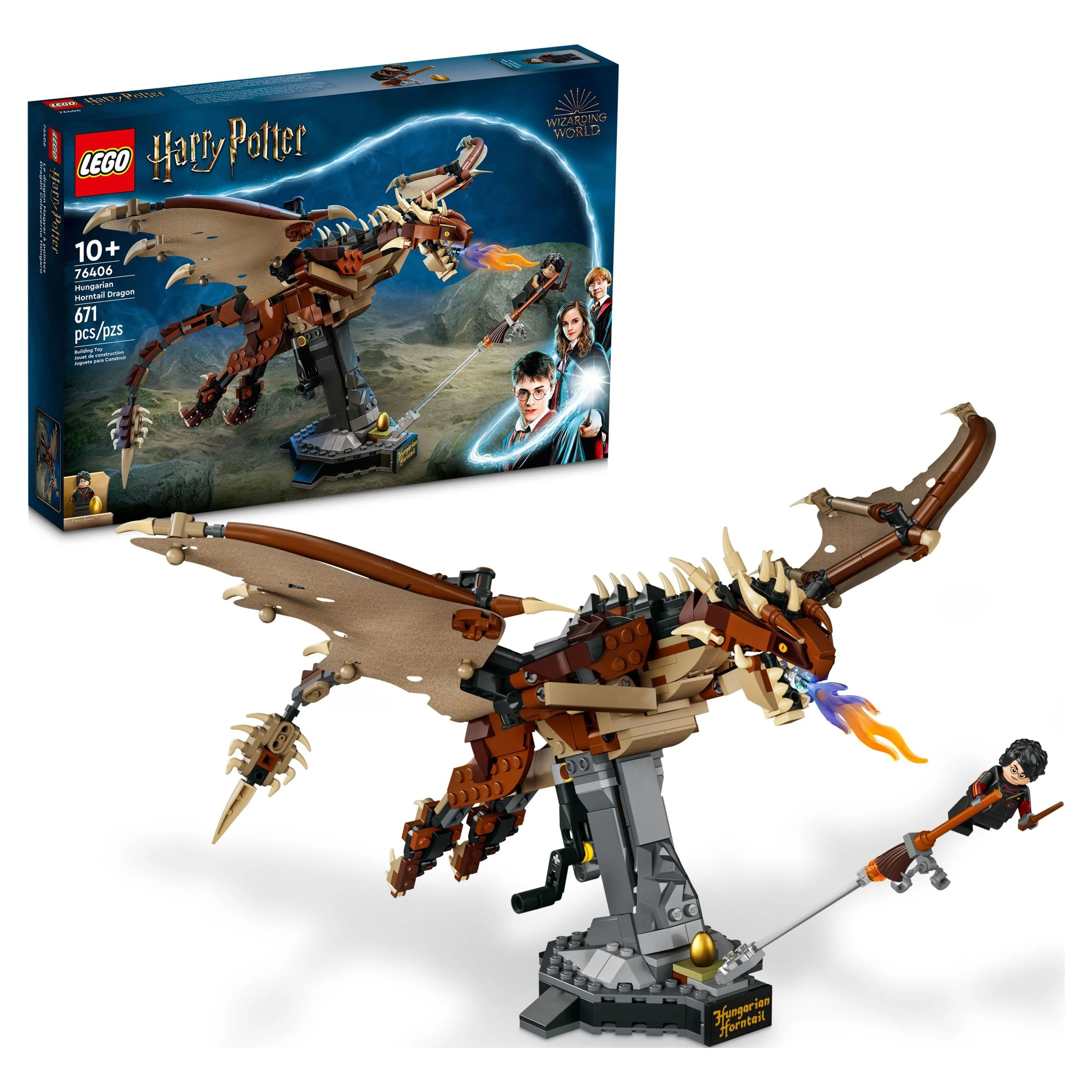 LEGO Harry Potter Hungarian Horntail Dragon 76406 Building Toy, Model Kit, Collectable Room D??cor Accessory Set, Wizarding World Gift