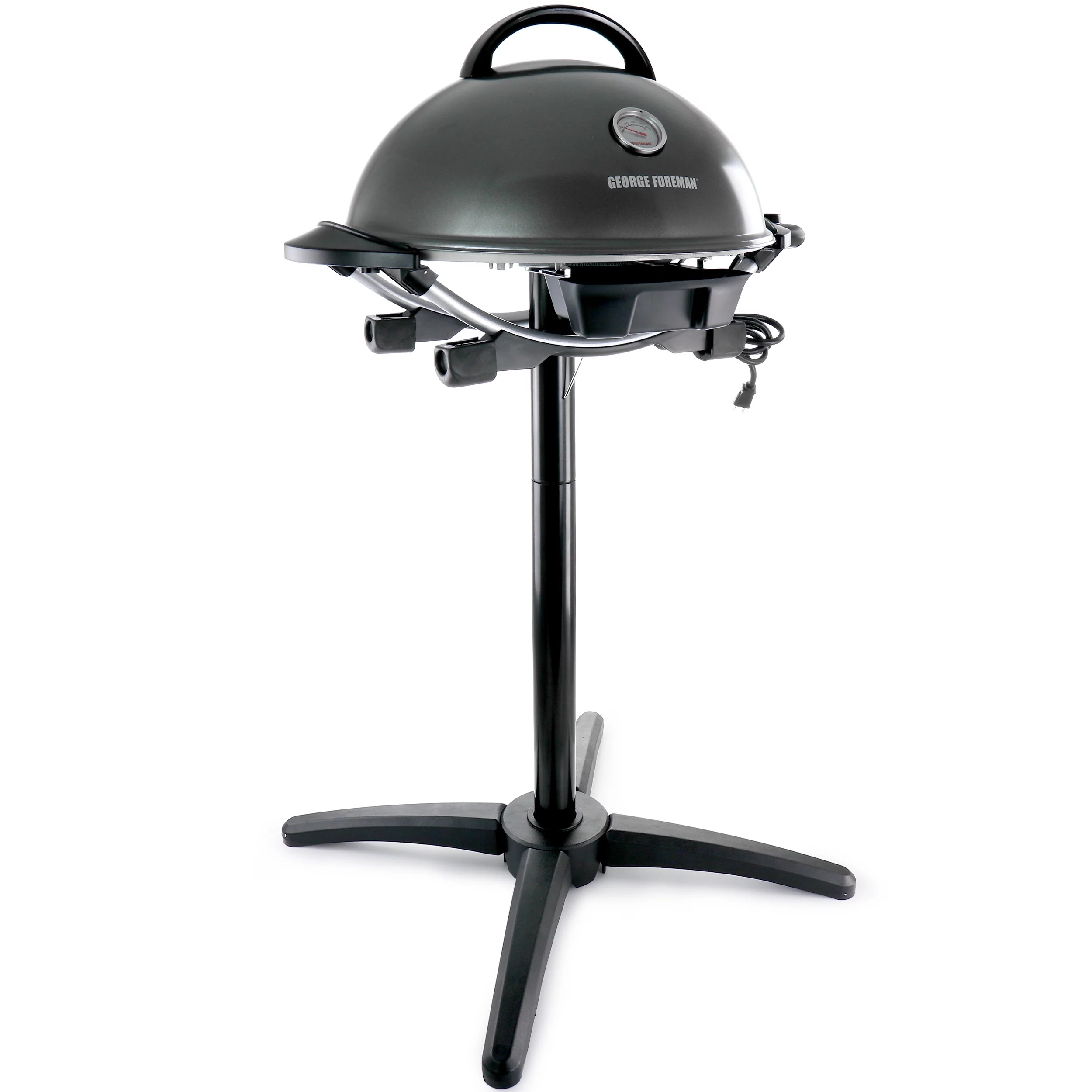 George Foreman 15+ Serving Indoor / Outdoor Electric Grill with Ceramic Plates, Gun Metal, GFO3320GM