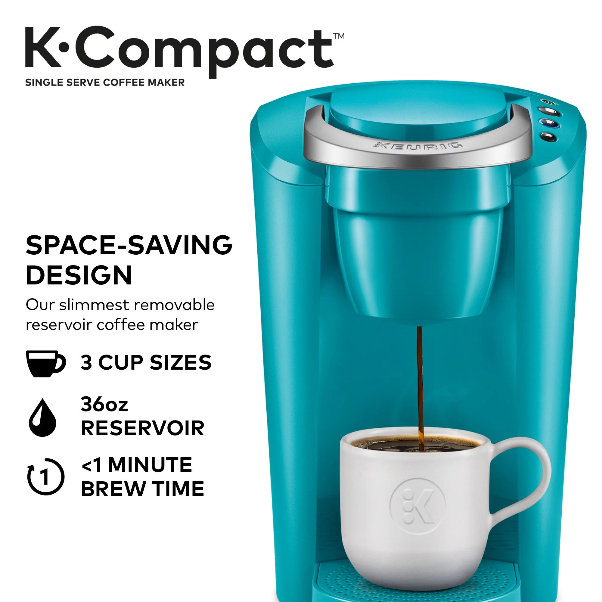 Keurig K-Compact Single-Serve K-Cup Pod Coffee Maker, Black