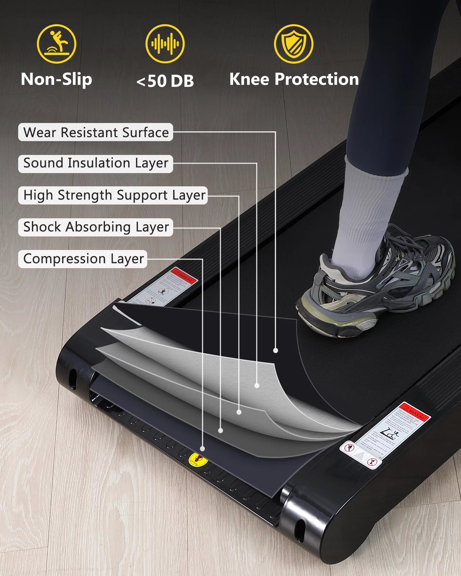 EastVita Folding Treadmill, [0.6-8.7MPH] [4.0Hp] [400LBS] Portable Treadmill with 14.5″ LED Display Pulse Detection for Home Office Apartment Exercise