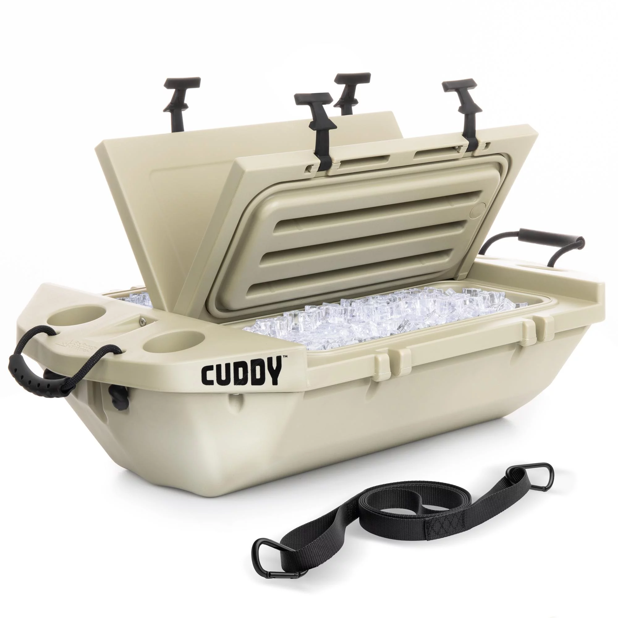 Cuddy Floating Cooler and Dry Storage Vessel – 40QT – Amphibious Hard Shell Design, Navy