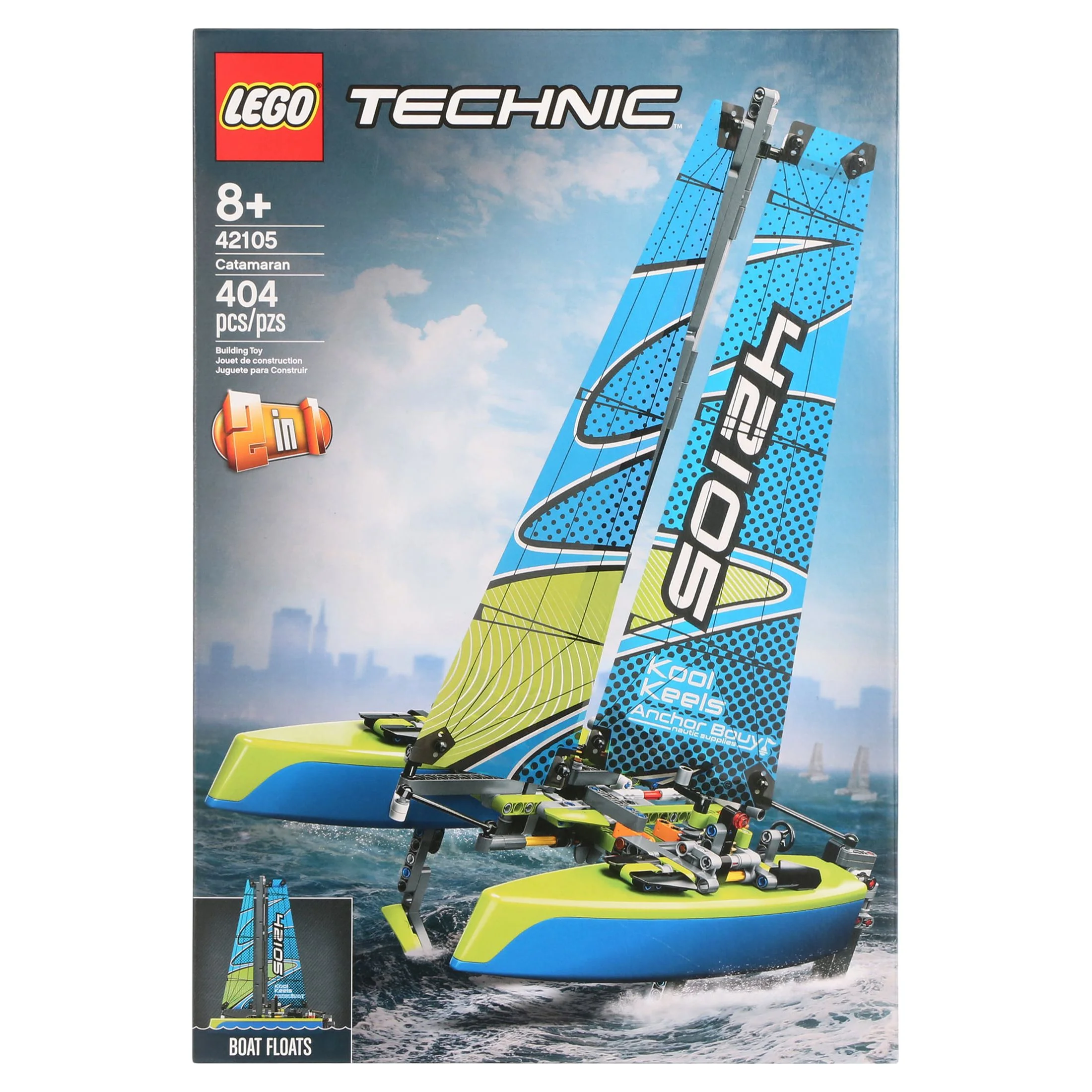 LEGO Technic Catamaran 42105 Model Sailboat Building Kit (404 pieces)