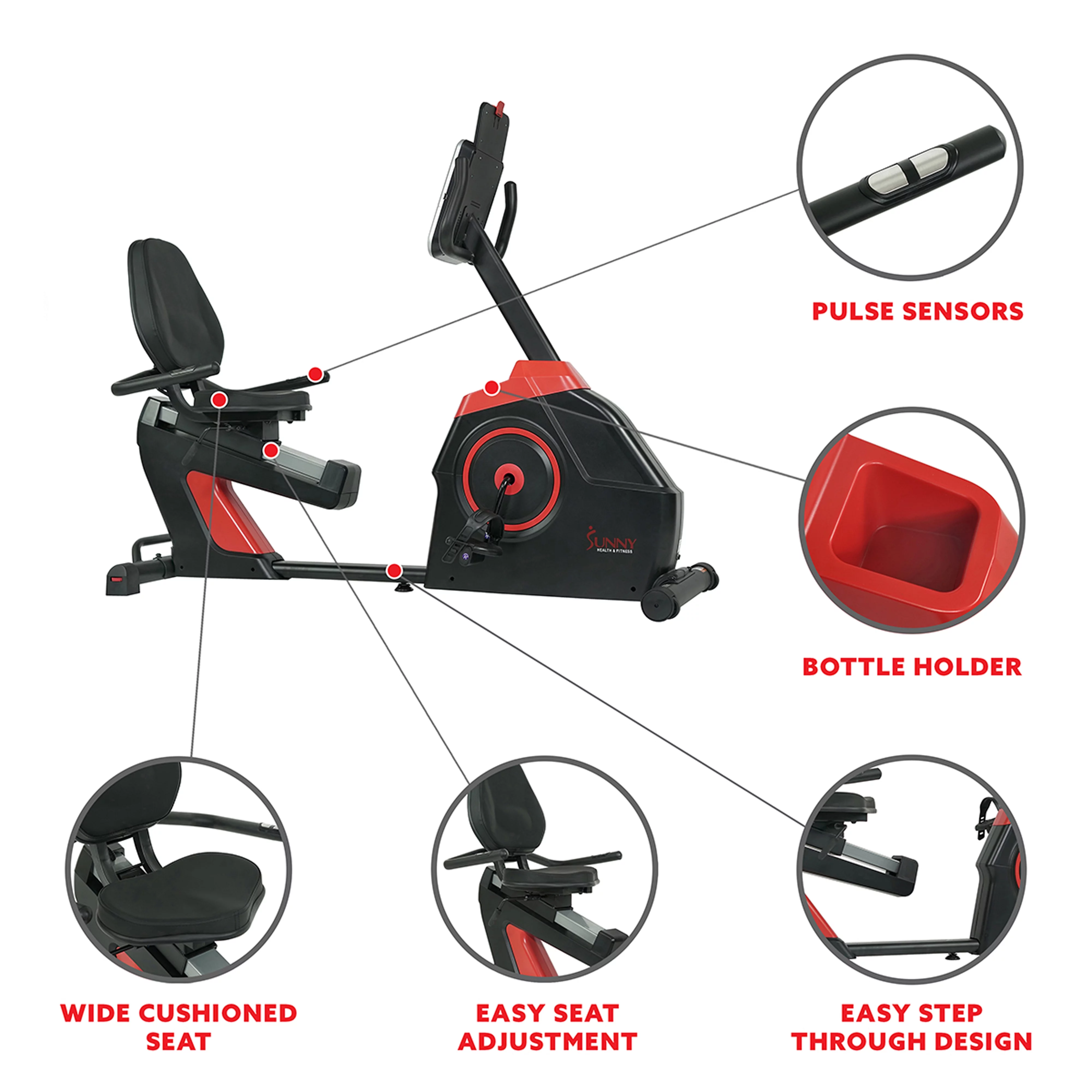 Sunny Health & Fitness Evo-Fit Cardio Recumbent Bike – SF-RB4954