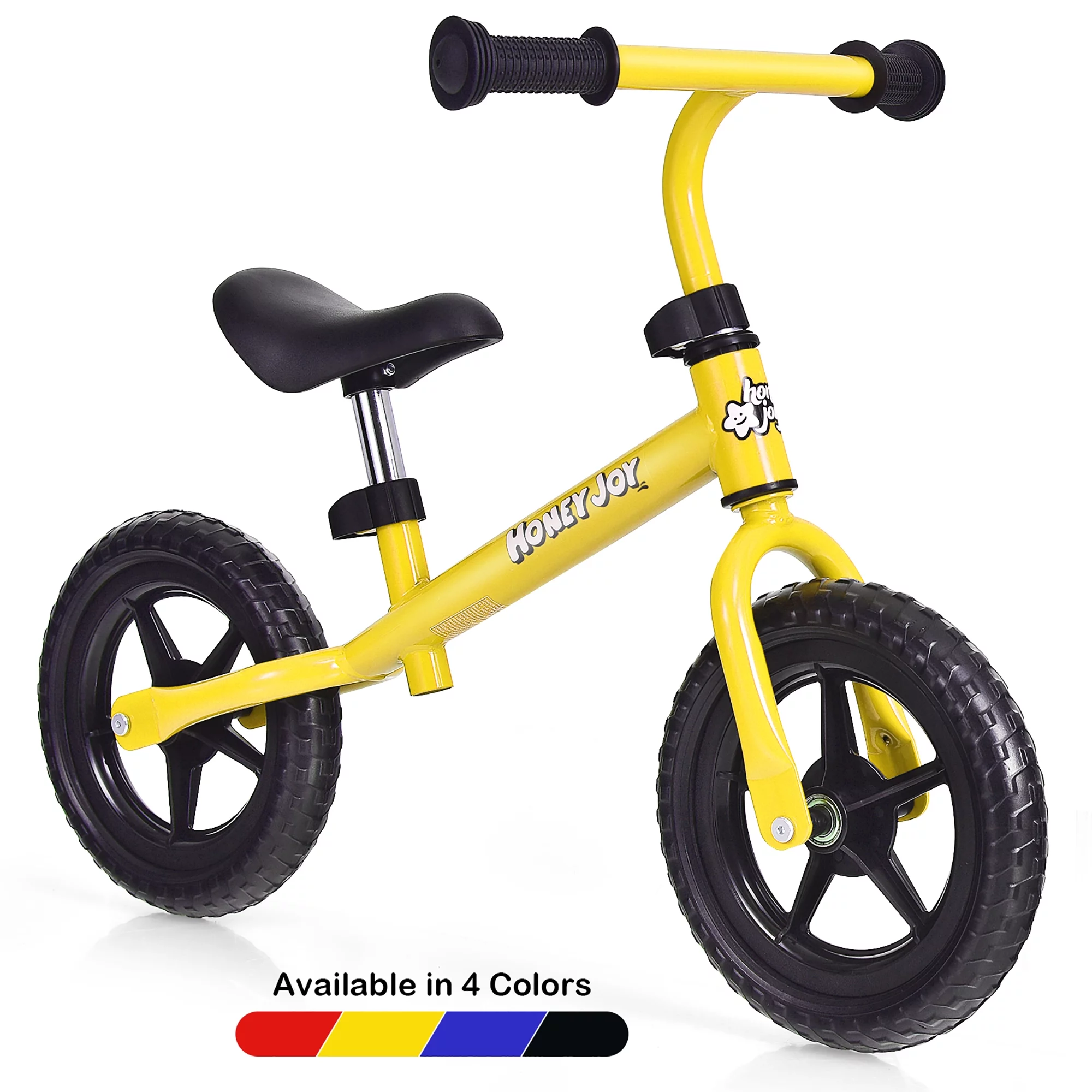 HoneyJoy Kids Balance Bike No Pedal Training Bicycle w/ Adjustable Handlebar & Seat Black