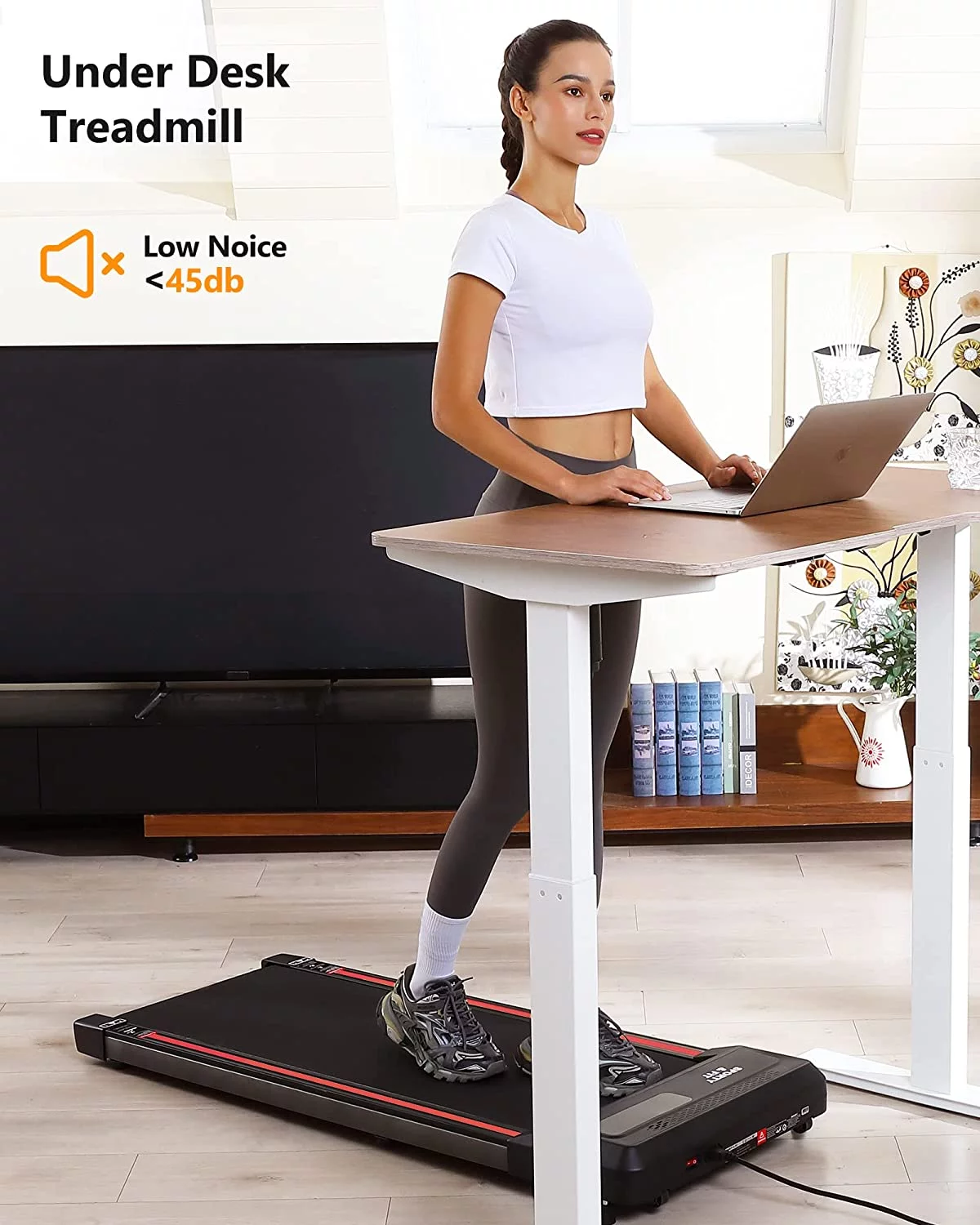 Towallmark Treadmills for Home, Walking Pad Treadmill with Bluetooth Speaker & Remote Control, Slim & Portable ,Black