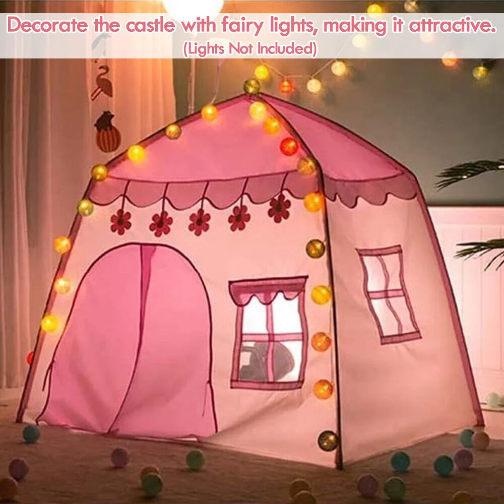 Play Tent for Kids Play Tent Indoor and Outdoor Portable | Play Tent for Girls Childrens Pop Up Playhouse Fort Carry Case Included Pillowfort Kids Princess Castle Tent