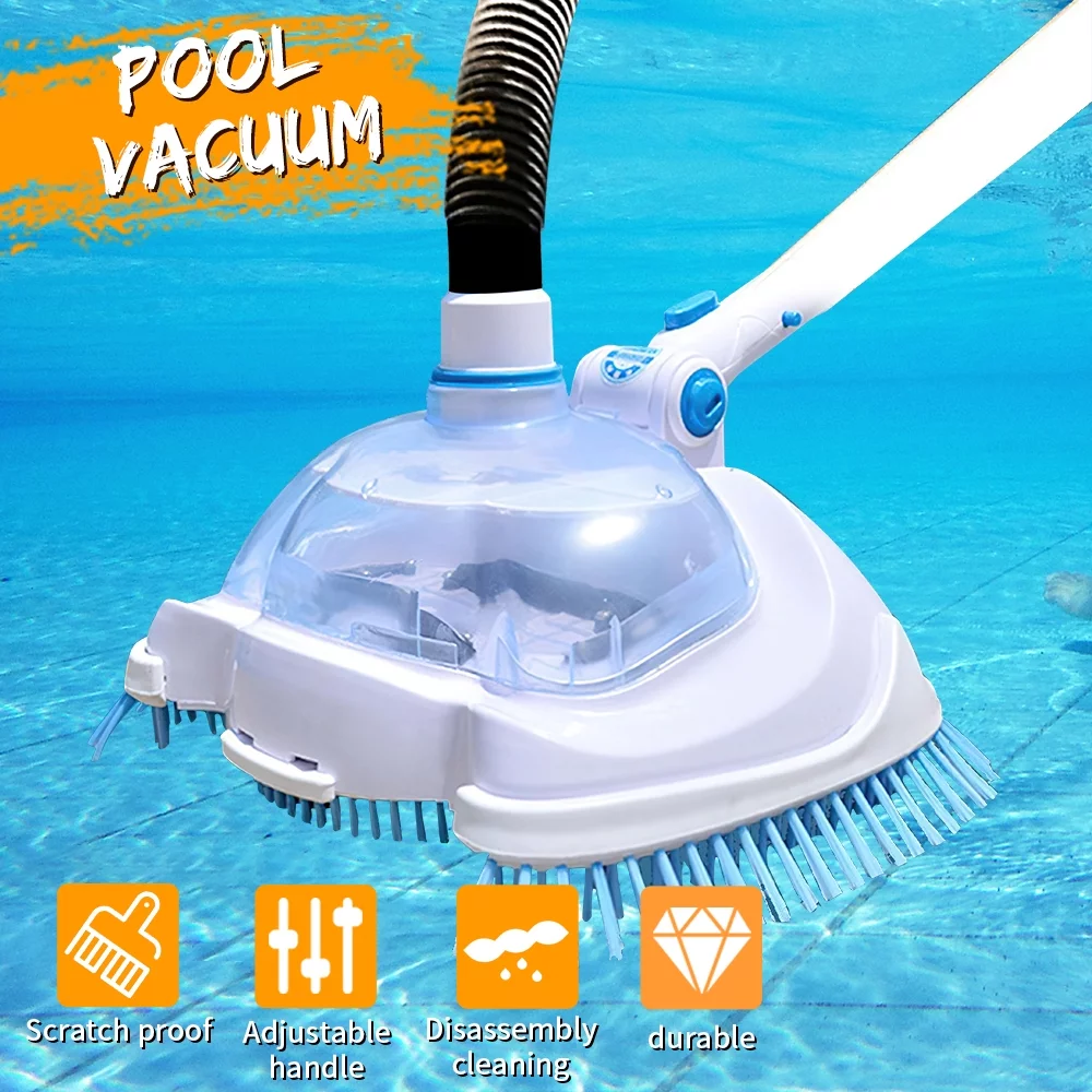 Pool Vacuum Cleaner, Swimming Pool Vacuum Head with Brush, for Above Ground Pools, Spas, Ponds, Inground Pools