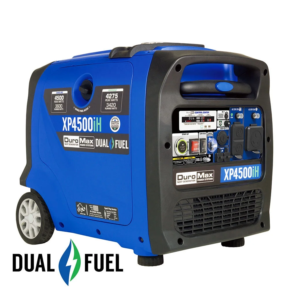 DuroMax XP4500iH 4,500 Watt Portable Dual Fuel Inverter Generator with CO Alert