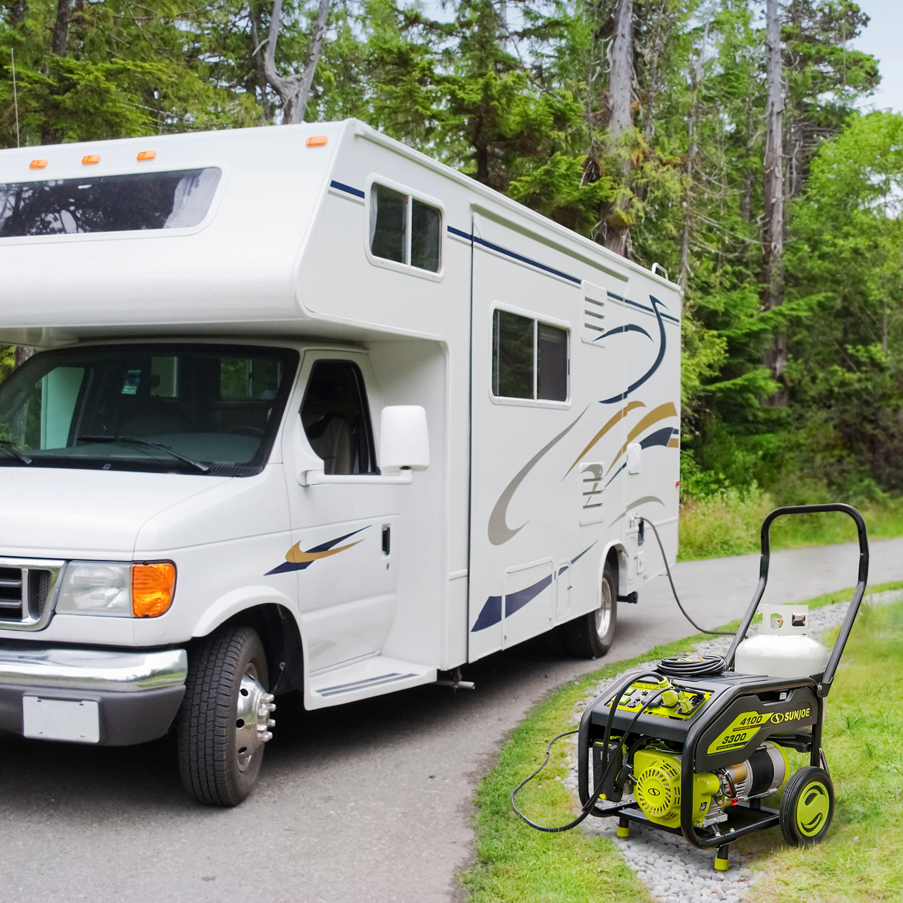 Power Joe 4100-Watt/3300-Watt Portable Propane Generator W/ Cover, 2.0-Ah Battery & Charger