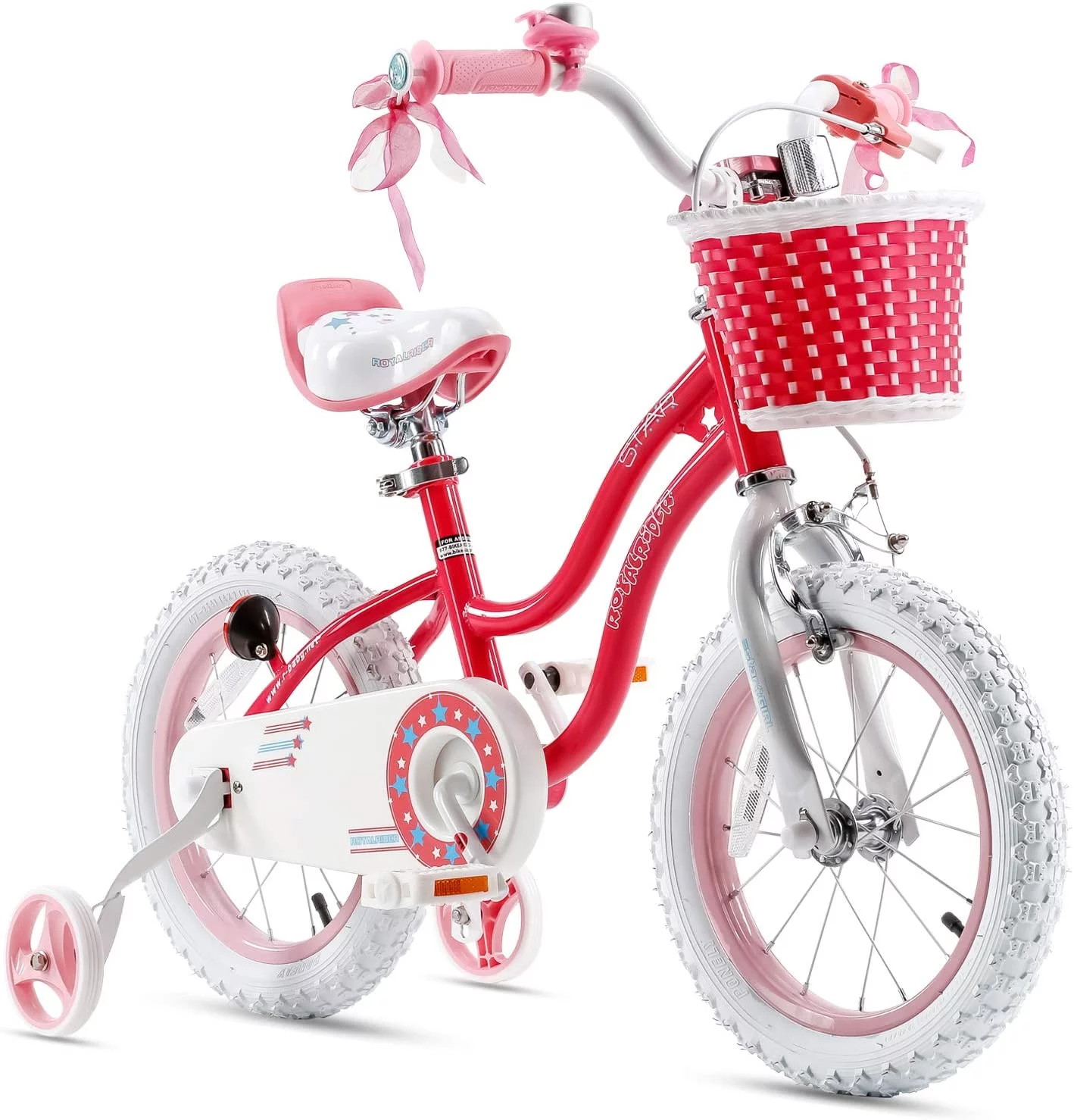 Royalbaby Girls Kids Bike Star girl 16 In. Bicycle Basket Training Wheels Kickstand Blue Child’s Cycle