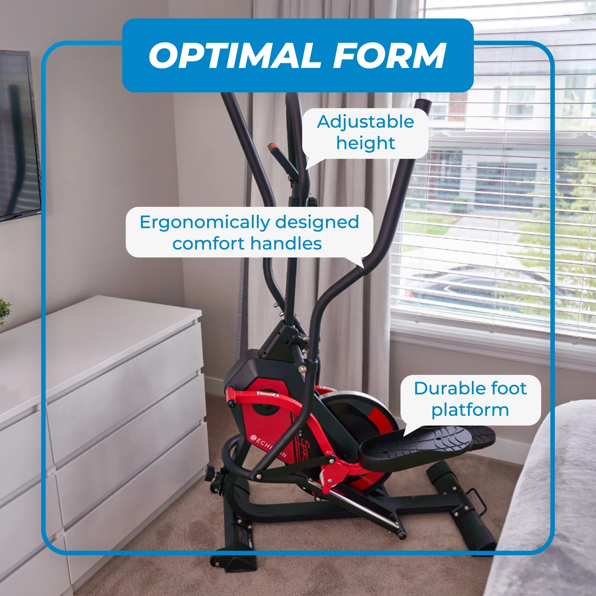 Echelon Sport Elliptical Trainer with 8 Levels of Magnetic Resistance + 30-Day Free Membership Trial