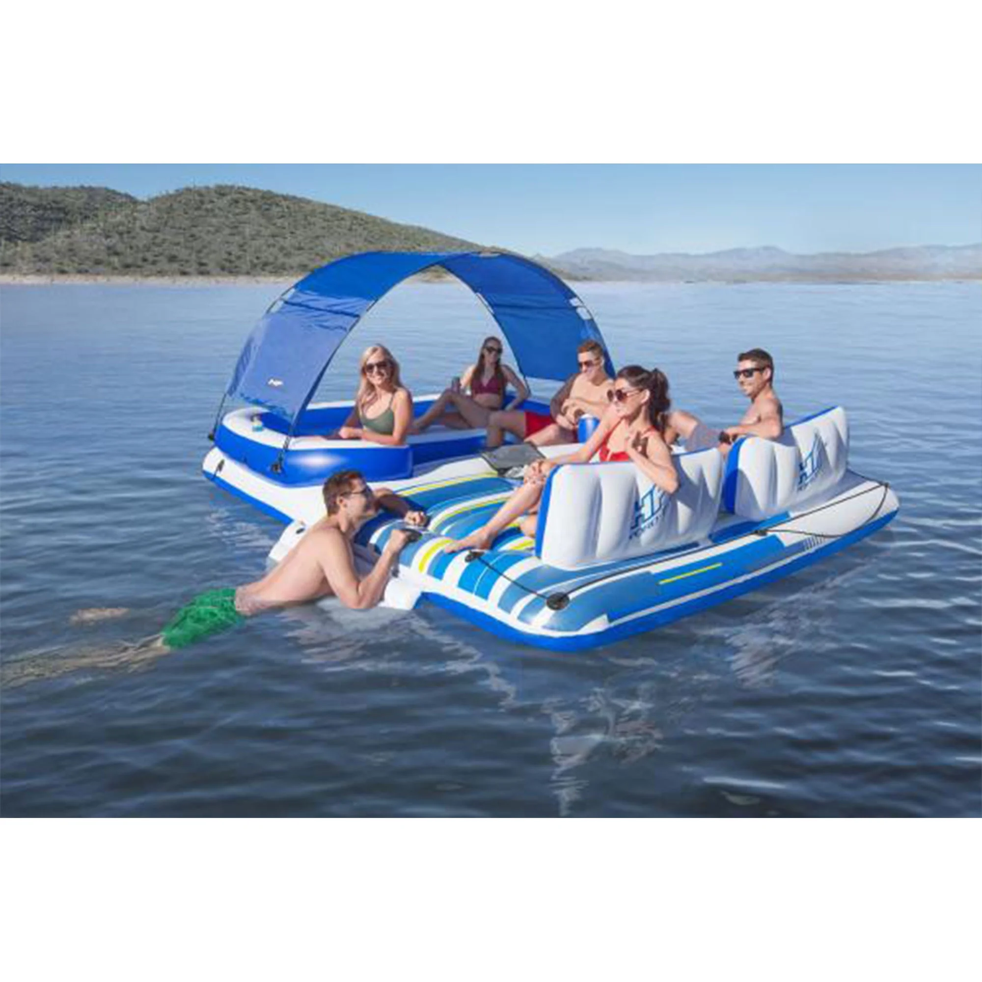 Bestway Hydro-Force Tropical Breeze 6 Person Inflatable Party Island Float