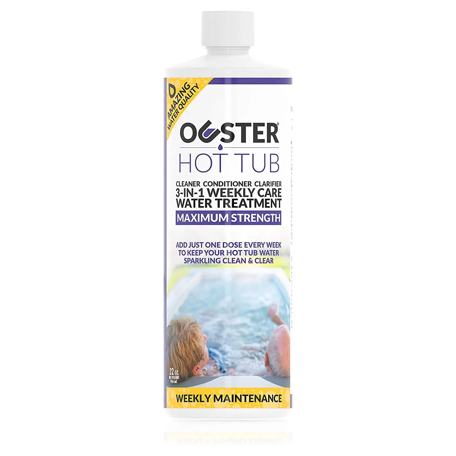 Bio Ouster 3in1 Weekly Hot Tub Cleaner, Clarifier & Conditioner, Inflatable Hot Tub liquid Chemicals 32oz